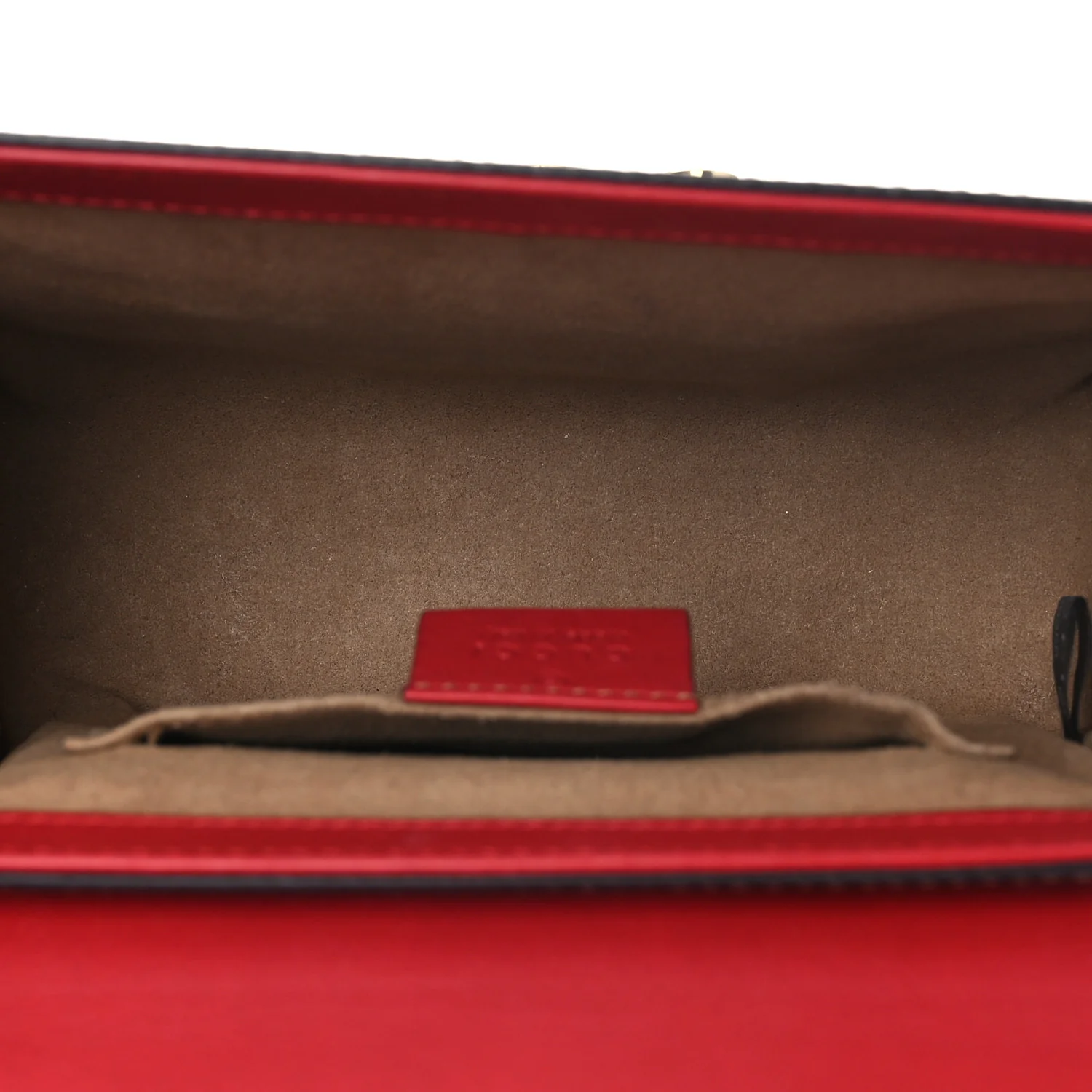 GG Supreme Monogram Calfskin Small Padlock Shoulder Bag Beige Hibiscus Red New Rosette
