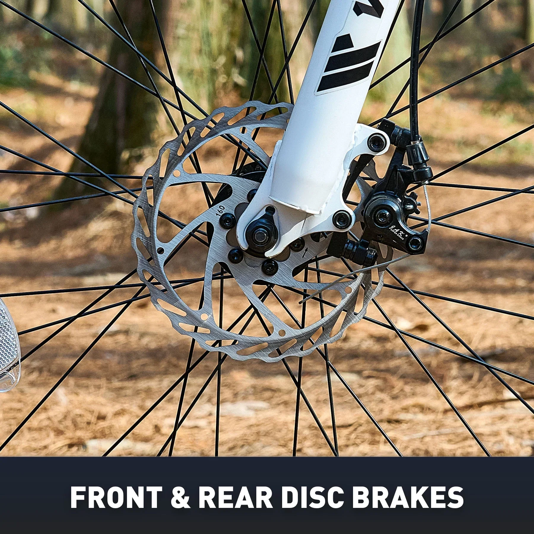 VIRIBUS 26 Fat Tire Mountain Bike Full Suspension Bike with 21 Speeds Disc Brakes White