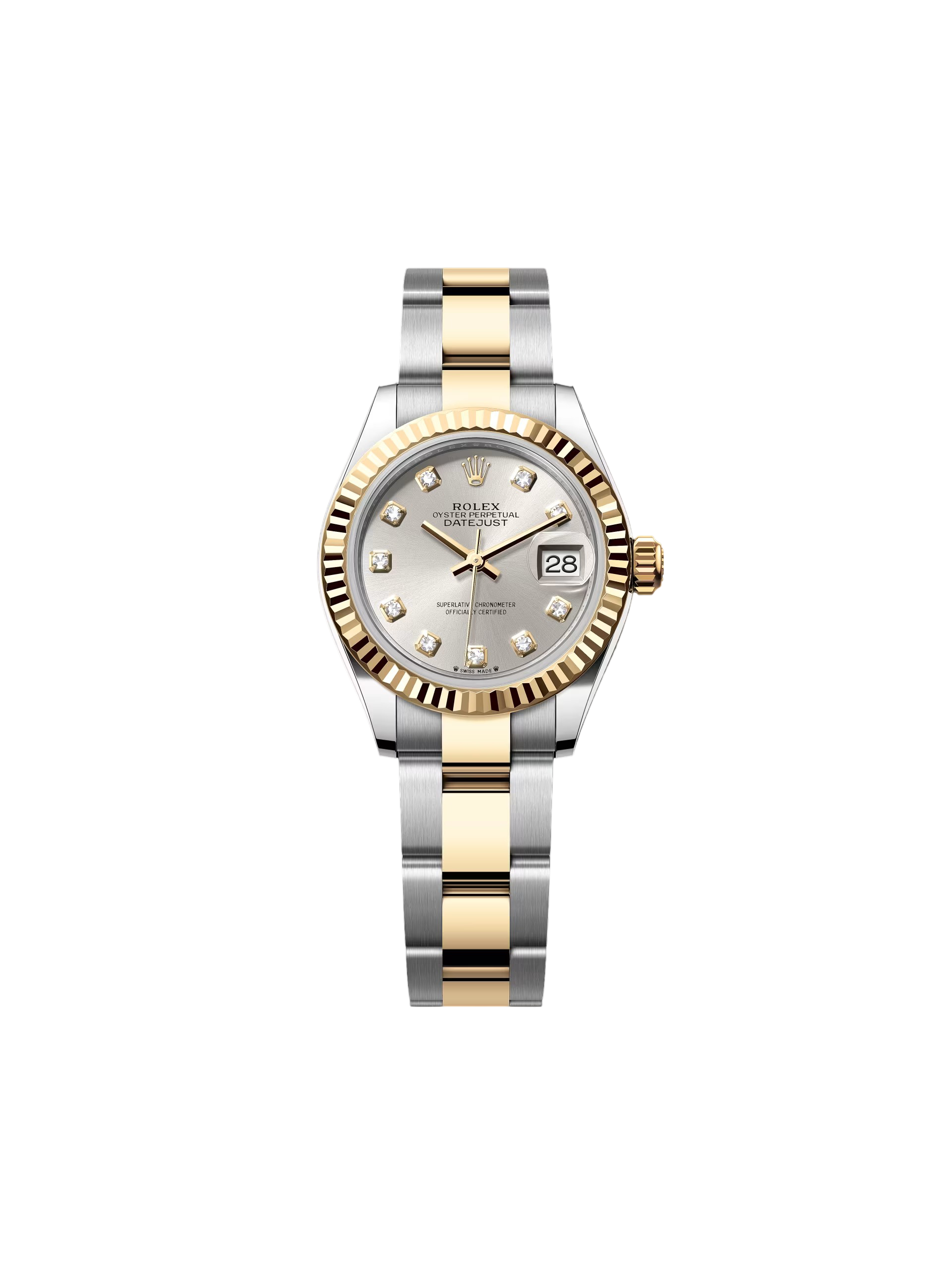 【Super Clone】RLX Lady-Datejust 28mm 279173 Silver Diamond Dial Oyster Bracelet