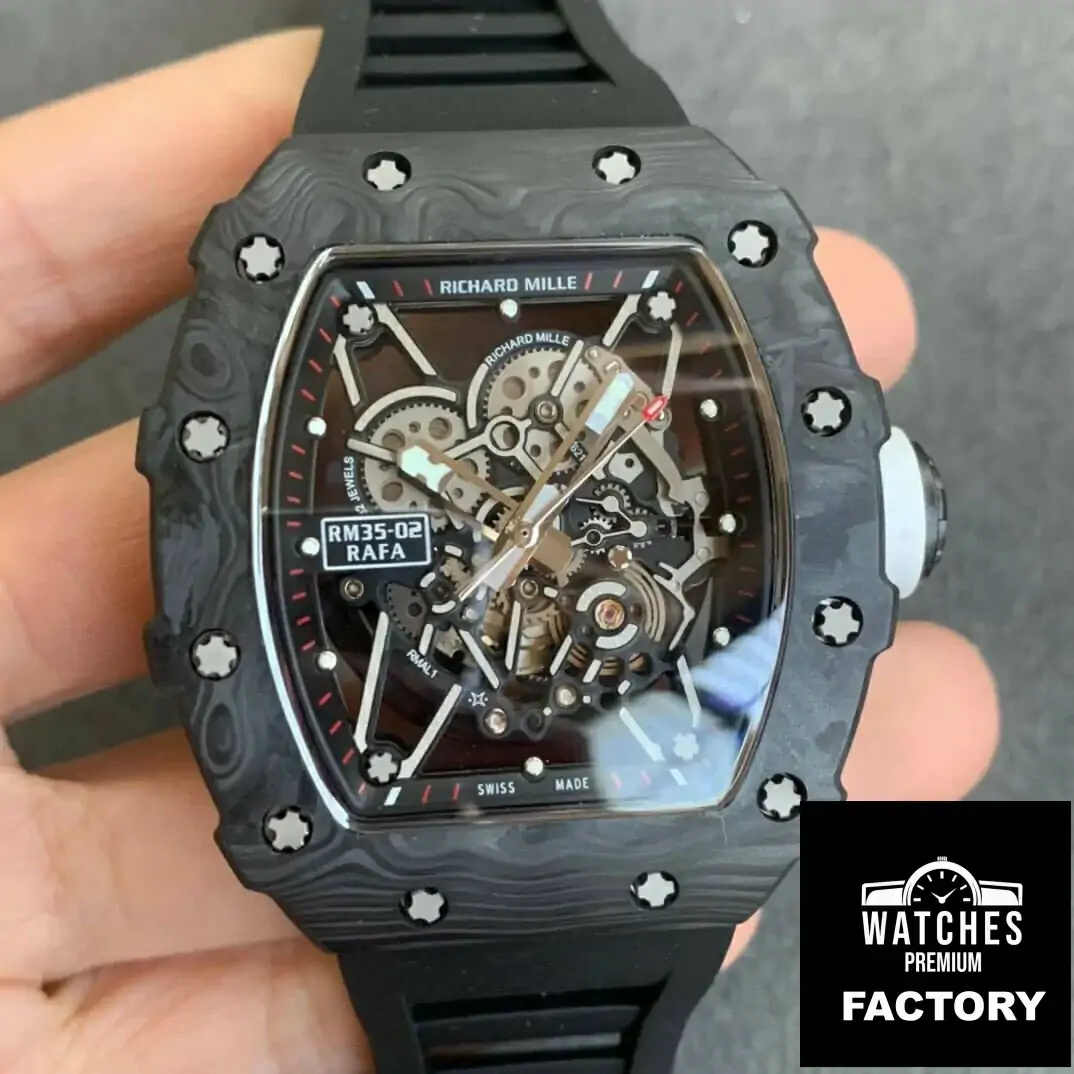 Richard Mille RM035-02 KV Factory Black Rubber Strap