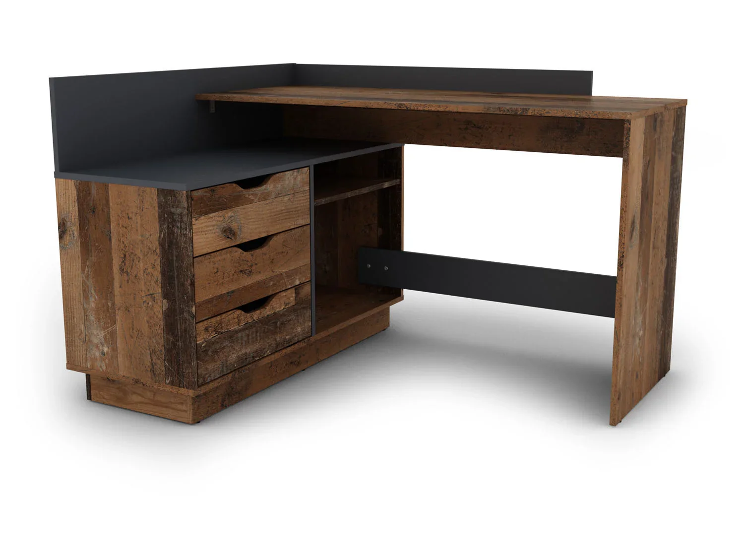 byLIVING Bureau d'angle Belfast avec compartiments, 129 x 105 x 83 cm