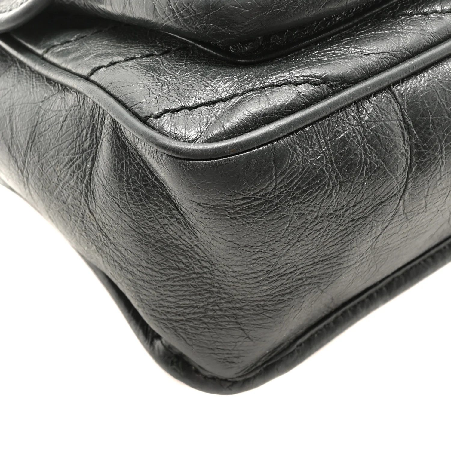 Crinkled Calfskin Matelasse Monogram Medium Niki Chain Satchel Storm