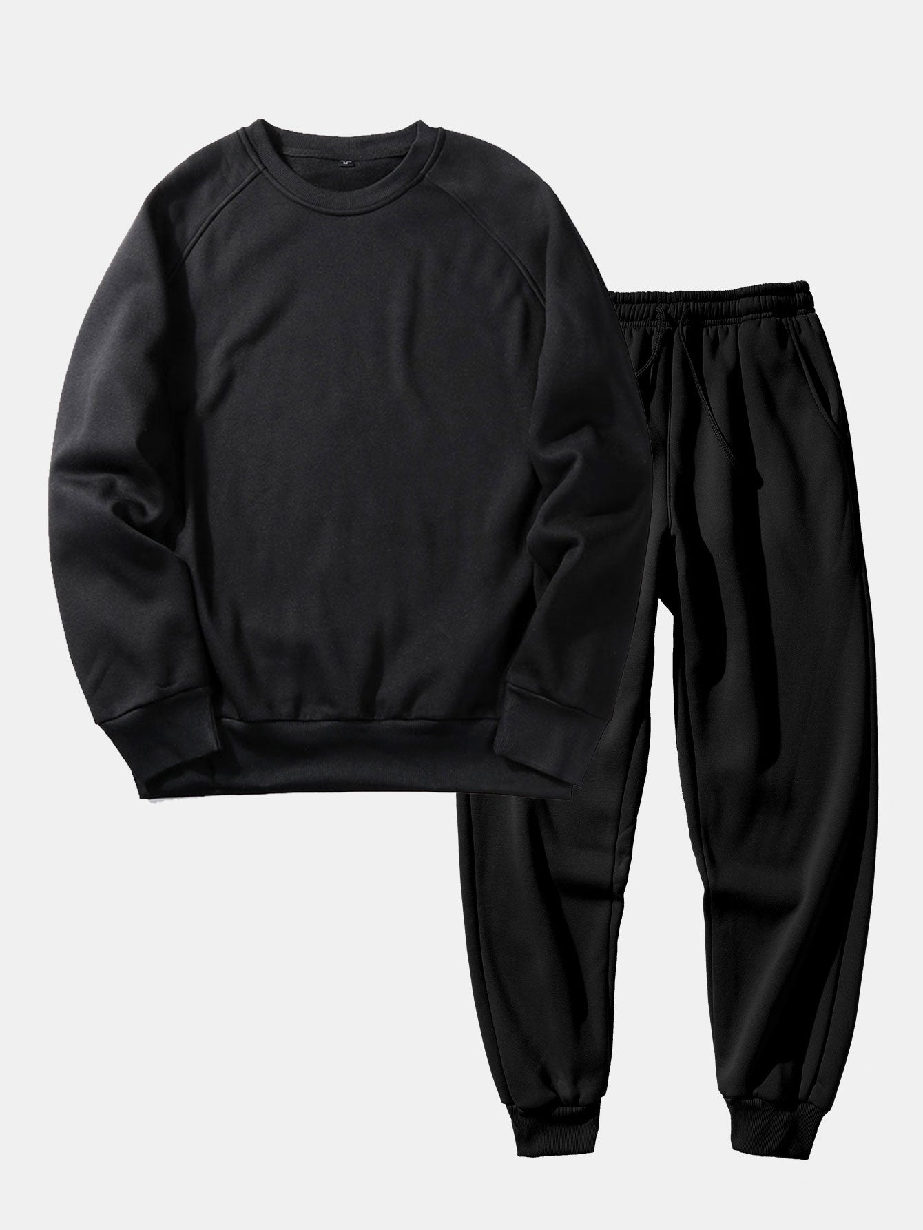 Sweat-shirt basique à col rond et pantalon de jogging
