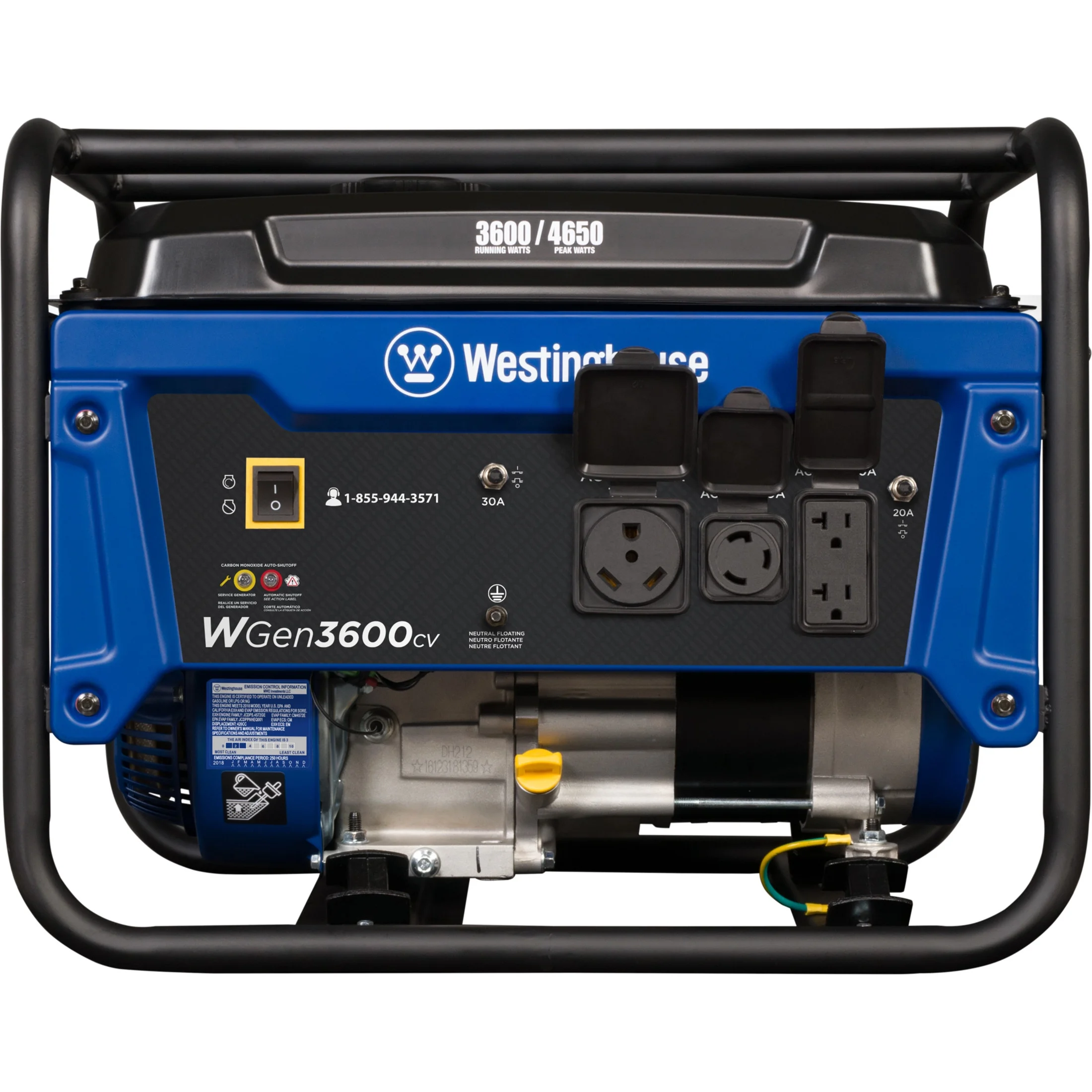 4650 Peak Watt Portable Gas Powered Generator, Recoil Start, RV Ready Outlet, CO Sensor - Image 7