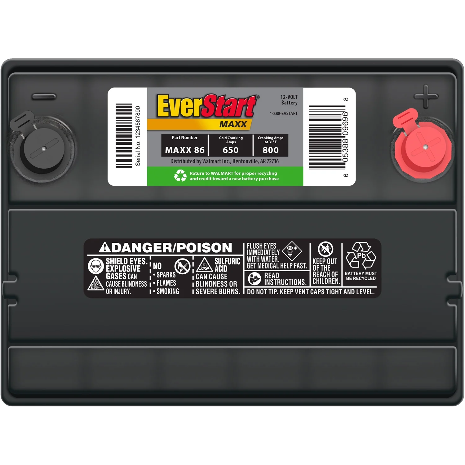 Maxx Lead Acid Automotive Battery, Group Size 86 12 Volt, 650 CCA - Image 4