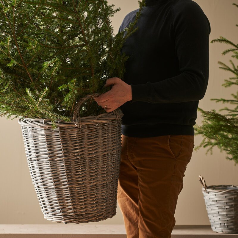 Pottekurv 3 stk 30+35+40 cm grå pil