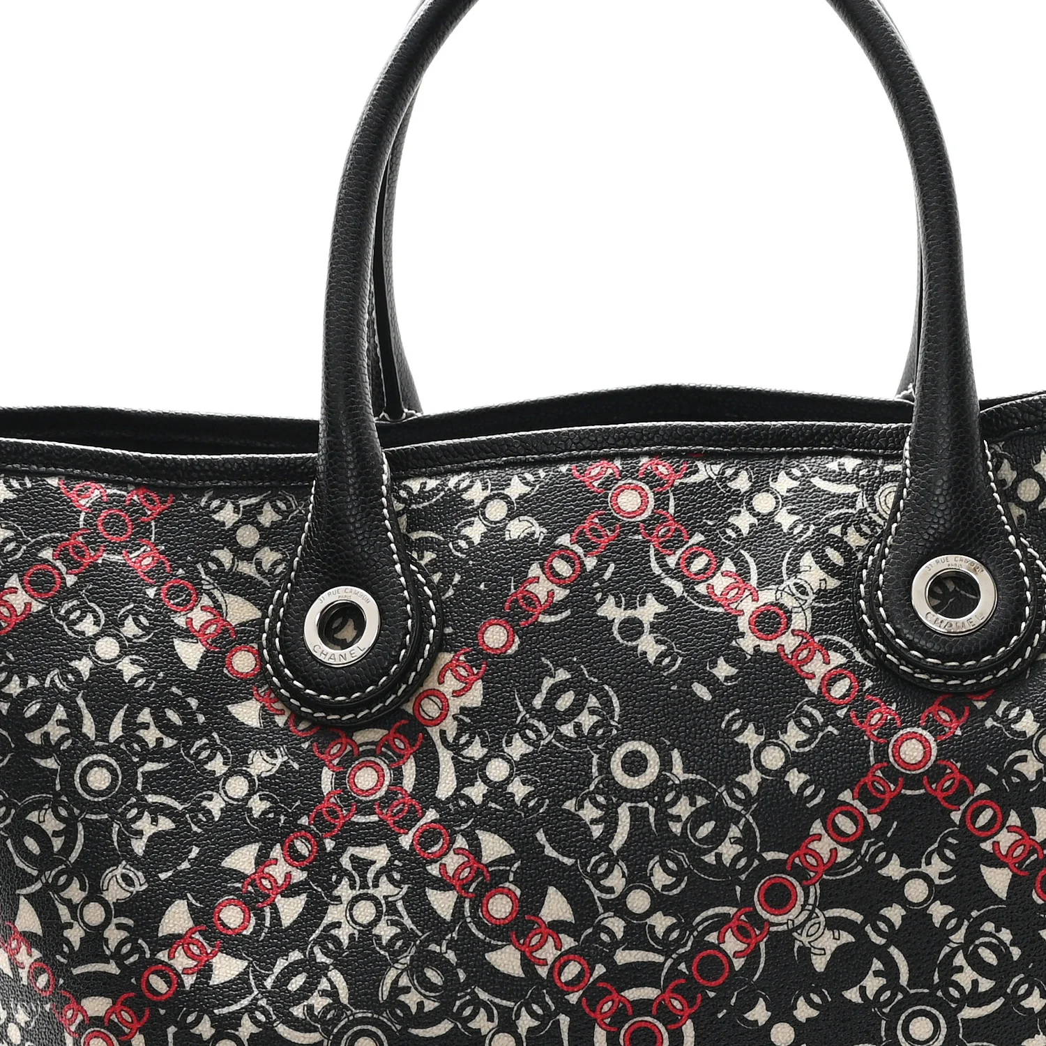 Coated Canvas Coco Small Tote Black