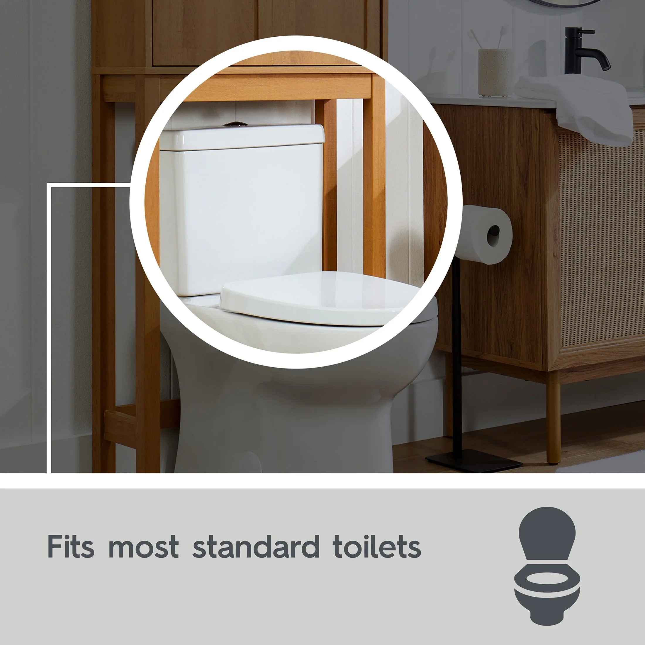Better Homes & Gardens Juliet over-the-Toilet Space Saver Cabinet, 2 Adjustable Shelves, Black