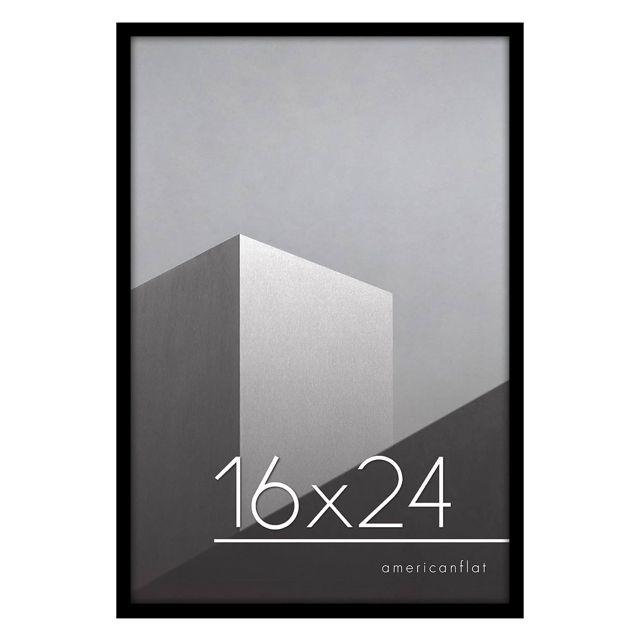 Americanflat 16x24 Poster Frame in Black - Thin Border Photo Frame with Polished Plexiglass - Wall Picture Frame with Hanging Hardware Included for