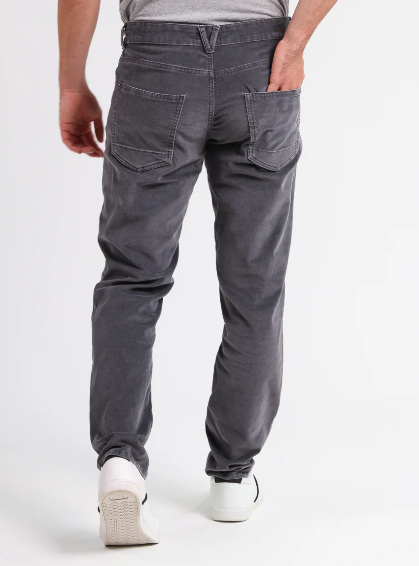 Pantalon homme velours côtelé en coton Gris Foncé