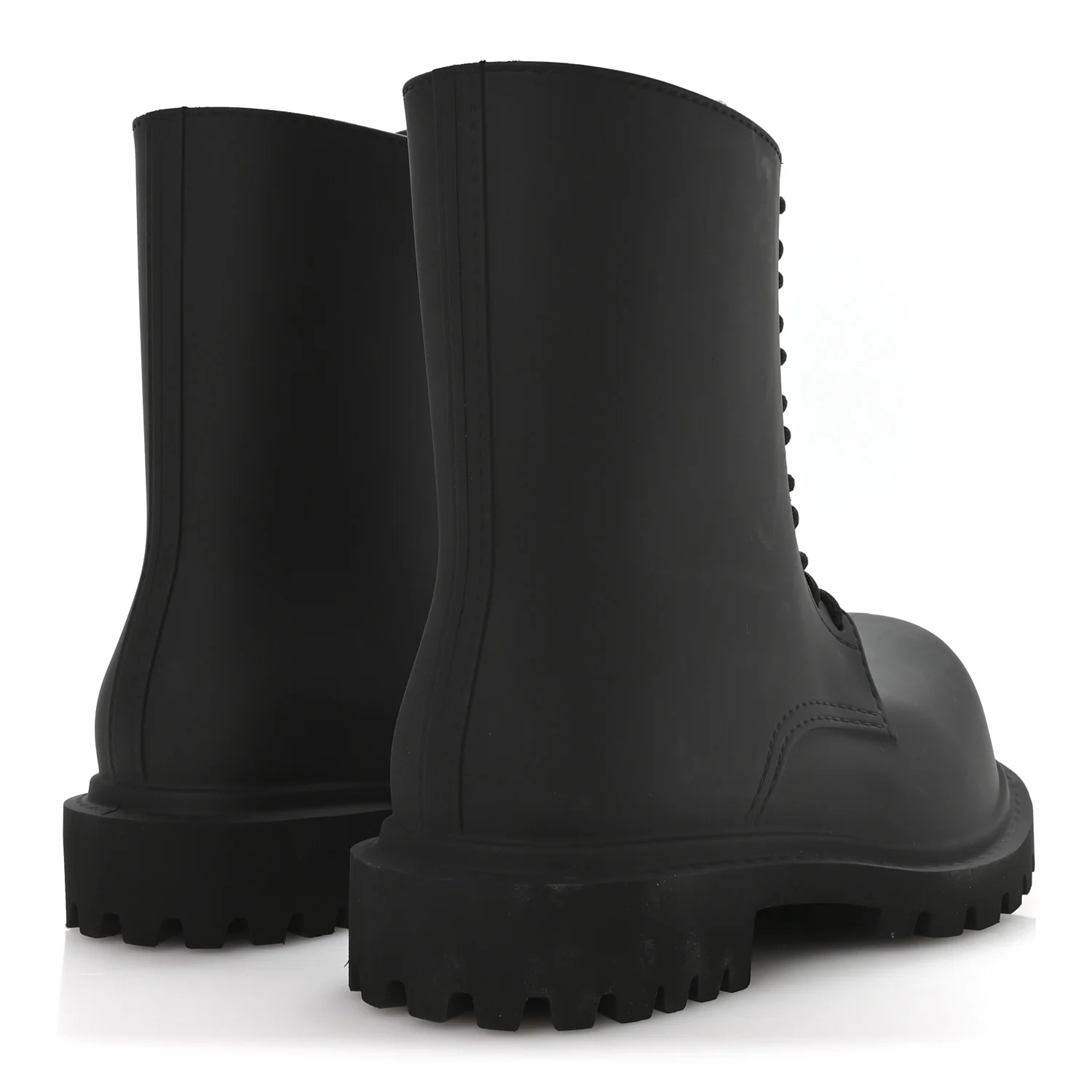 Rubber Mens Steroid Lace Up Boots 41 Black