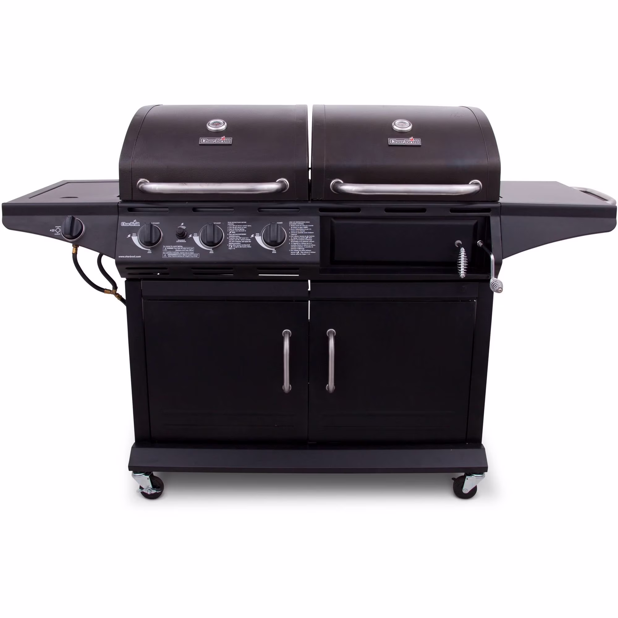 Deluxe Charcoal Gas Combo Grill(Black)