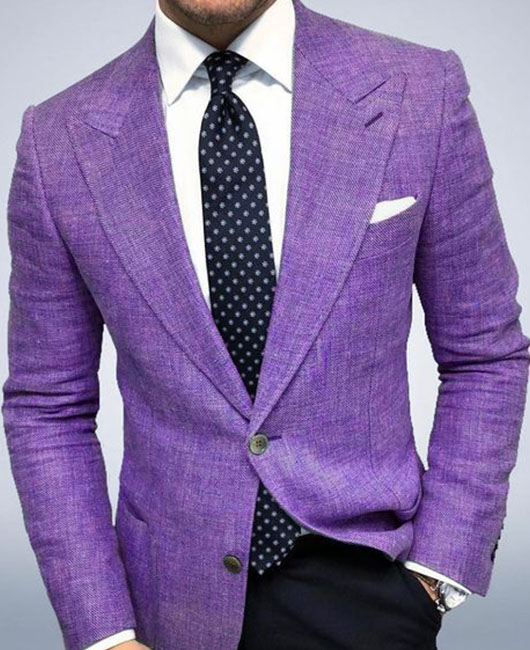 Blazer d'affaires uni à col à revers et poches, à simple boutonnage
