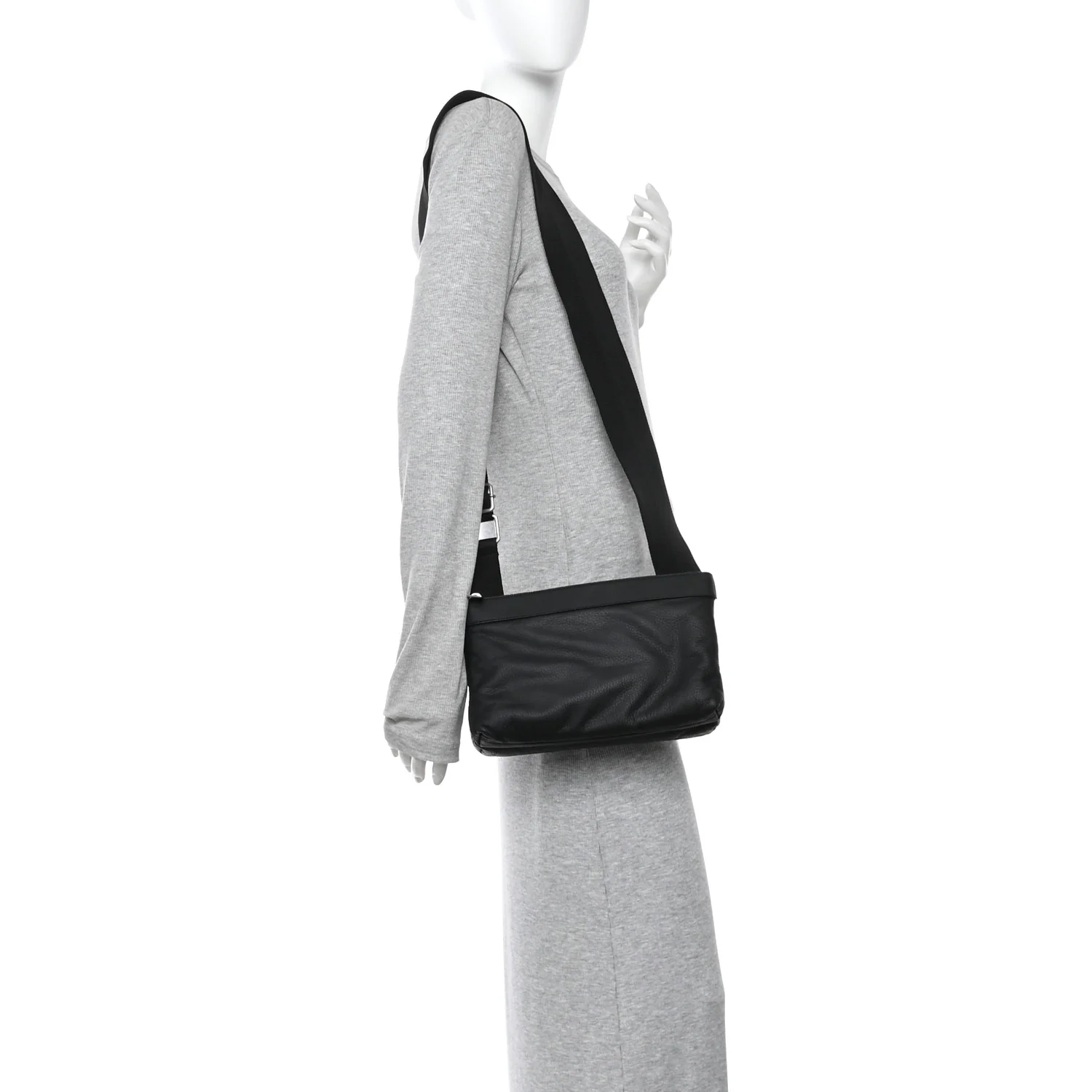 Grained Calfskin Duo Bag Black