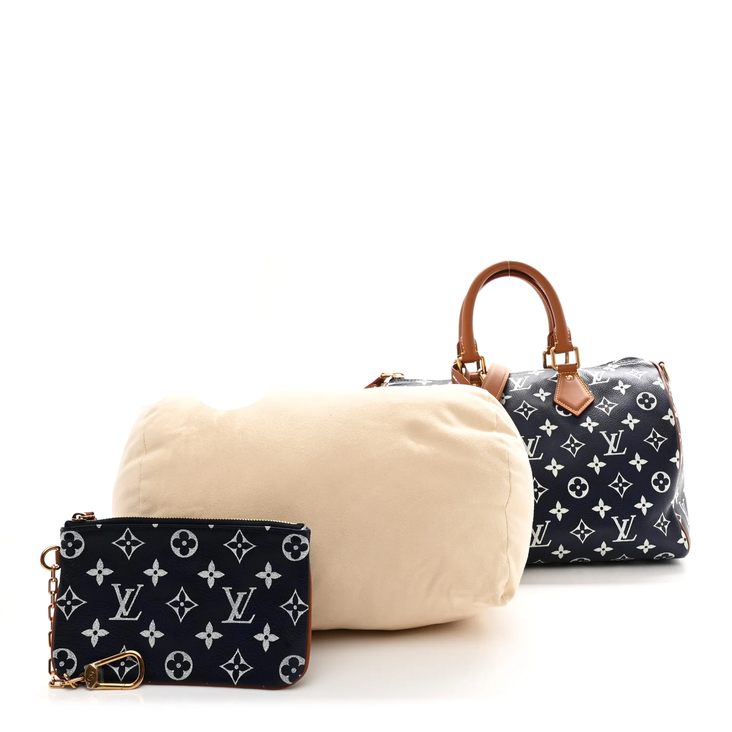 Calfskin Monogram Speedy P9 Bandouliere 30 Indigo