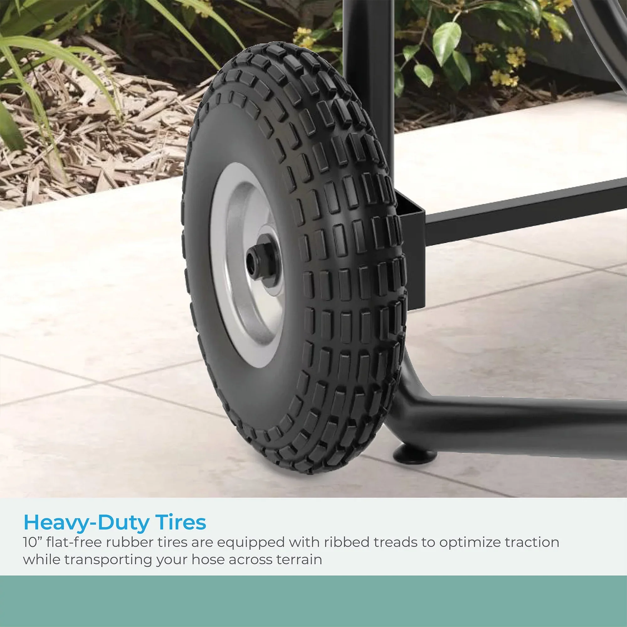 Suncast Professional Outdoor Garden Hose Reel Cart for 200' of Hose, Black