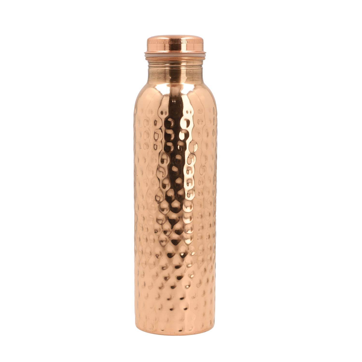 Copper Water Bottle with Hammered Finish- 34oz