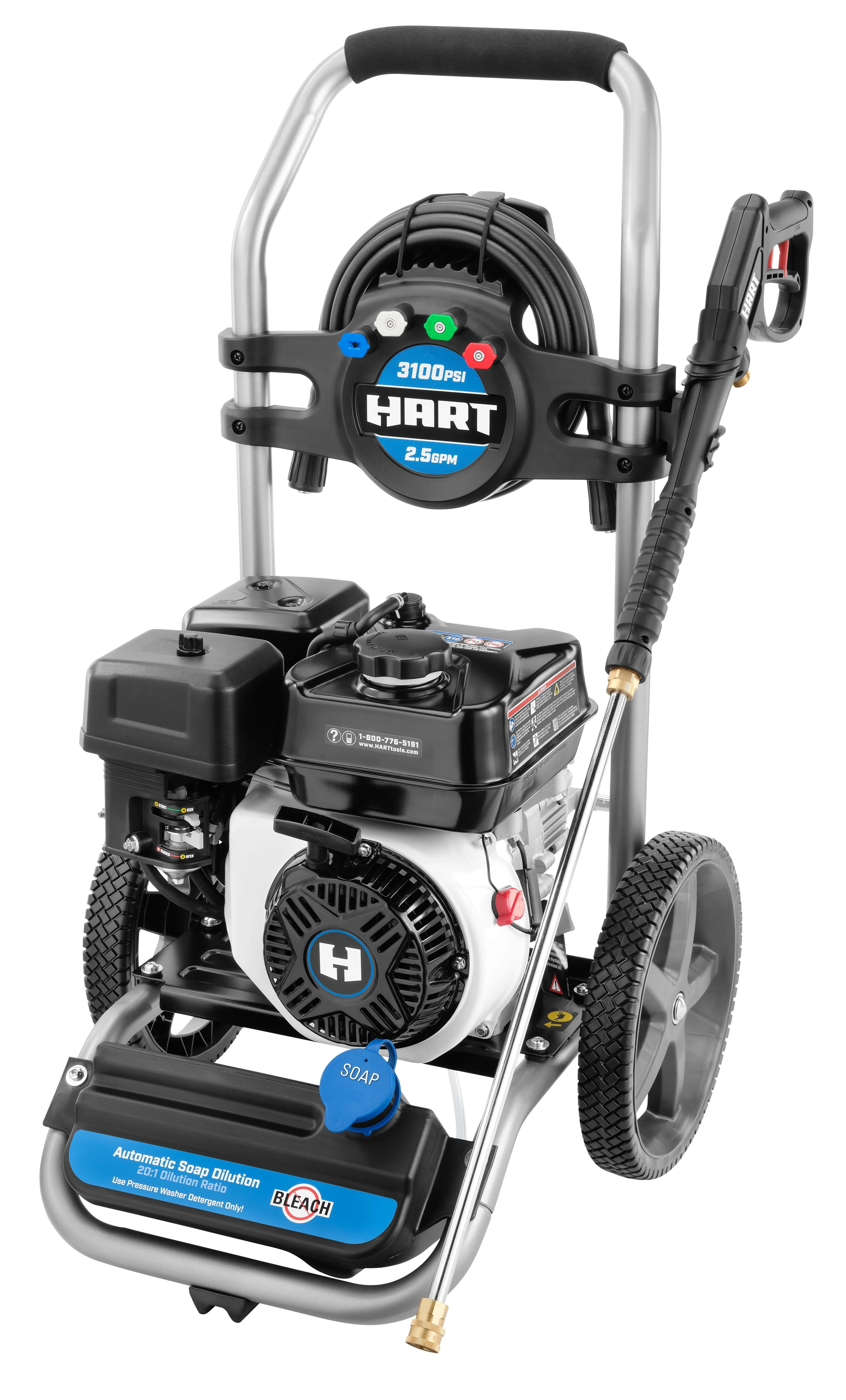 HART 3100 PSI 2.5 GPM 212cc 4 - Cycle OHV Gas Powered Cold Water Pressure Washer