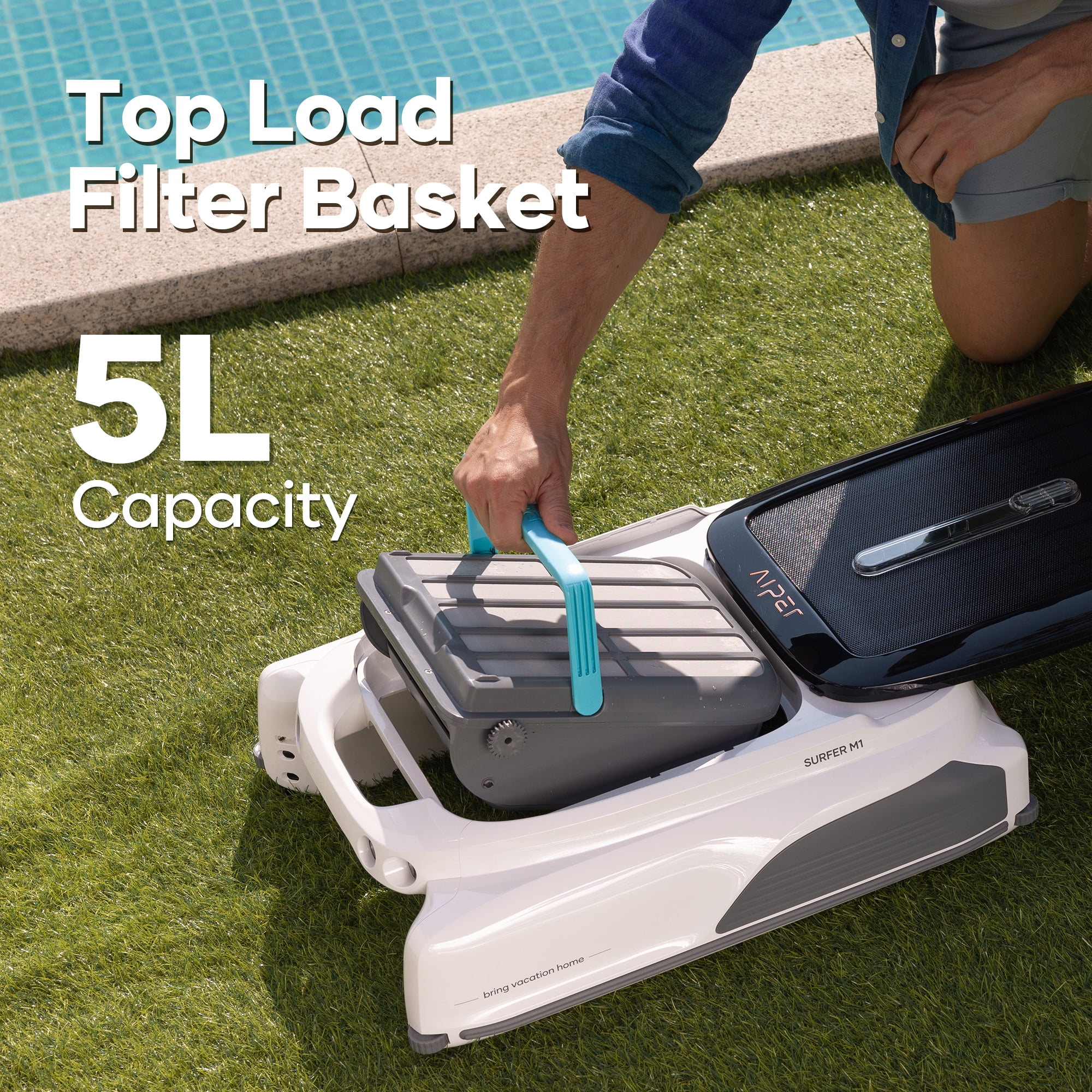 Surfer M1 Automatic Pool Skimmer Robotic Surface Cleaner with App Control Solar Powered - Image 8