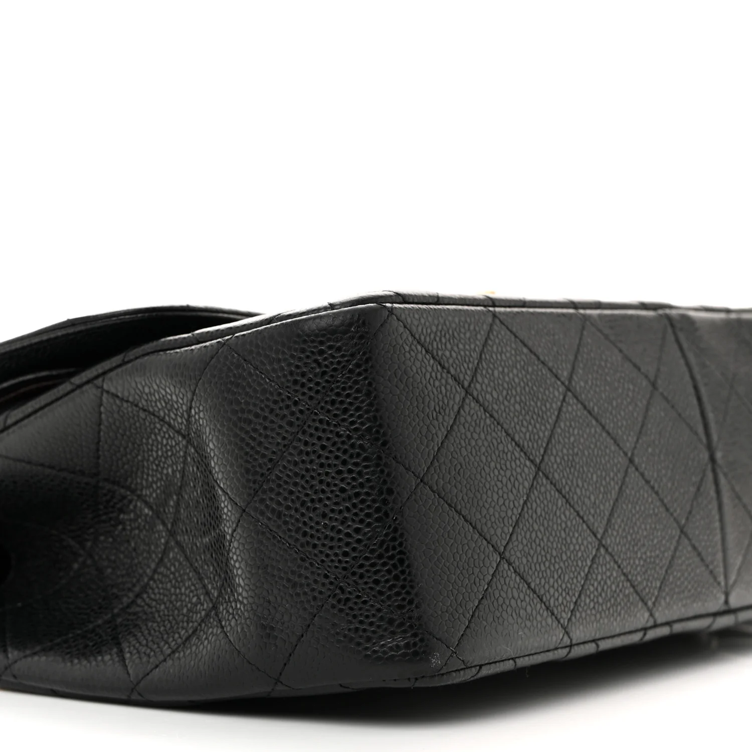 Caviar Quilted Jumbo Double Flap Black