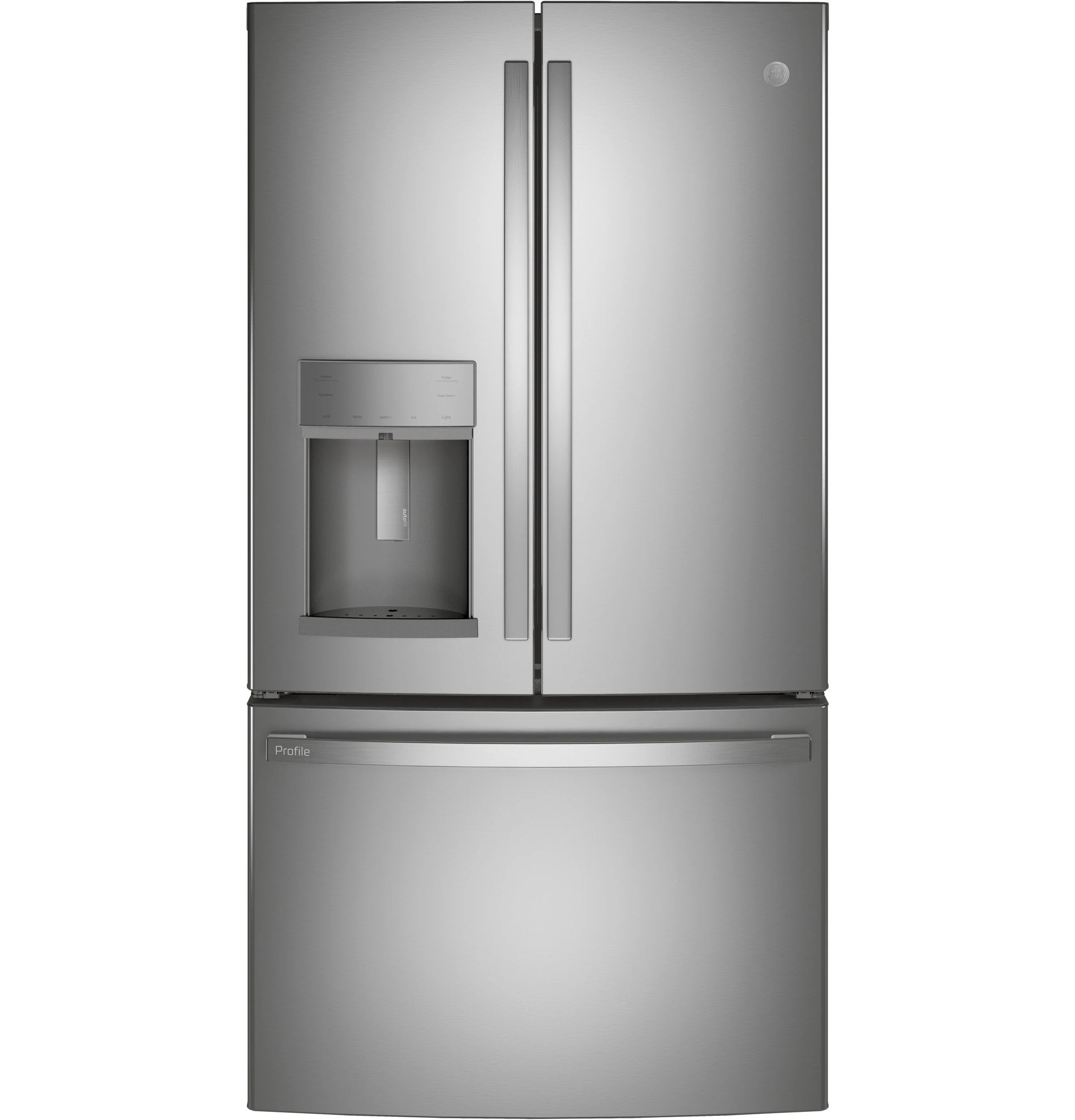 Réfrigérateur à portes françaises GE Profile™ Series ENERGY STAR® de 27,7 pi³ résistant aux empreintes digitales avec remplissage automatique mains libres