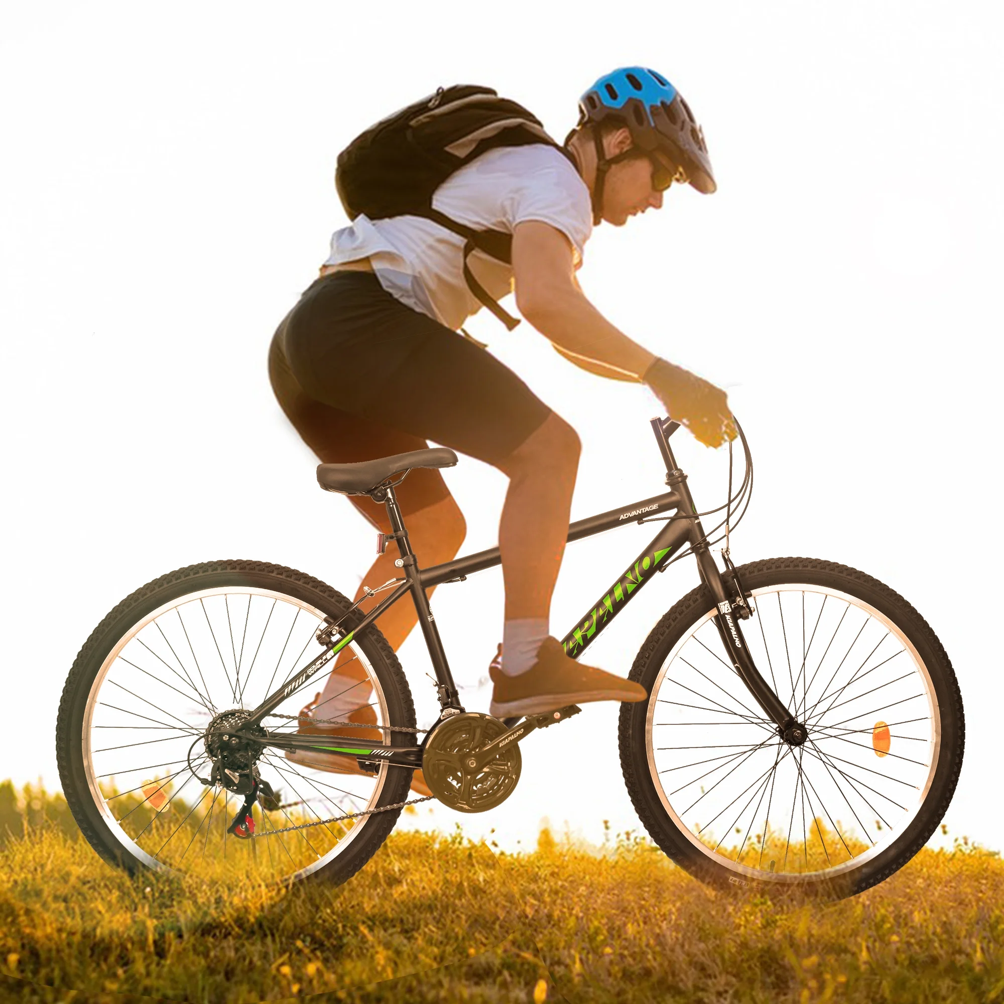 26" Mountain Bike for Men and Women, 21-Speed High-Performance All-Terrain Bicycle with Dual V-Brakes,Green(Green A) - Image 10