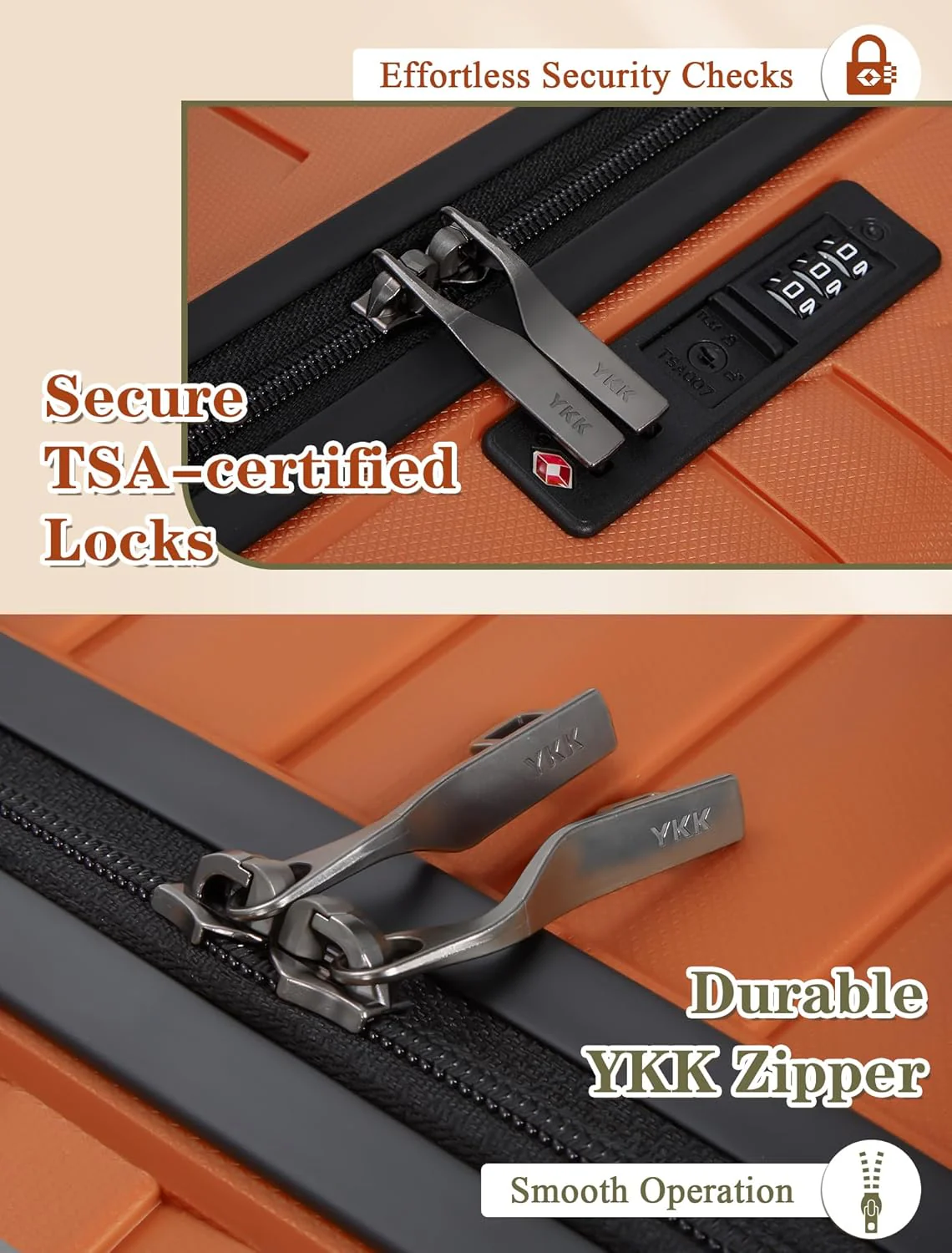 Ensemble de 5 valises à roulettes, valise rigide en ABS avec roulettes multidirectionnelles