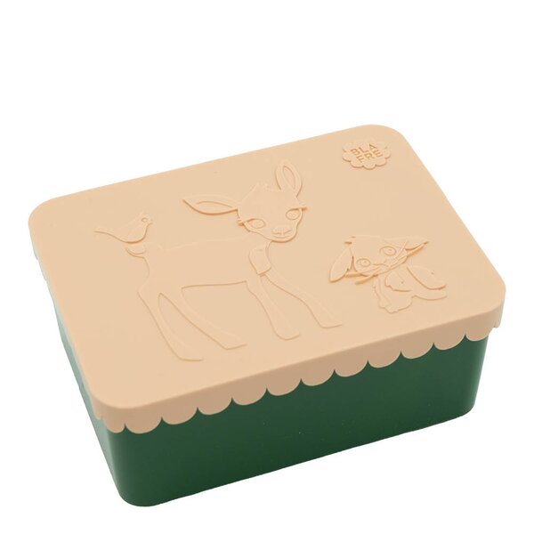 Matboks i plast ett rom 6x11x14 cm Rådyr fersken/mørk grønn