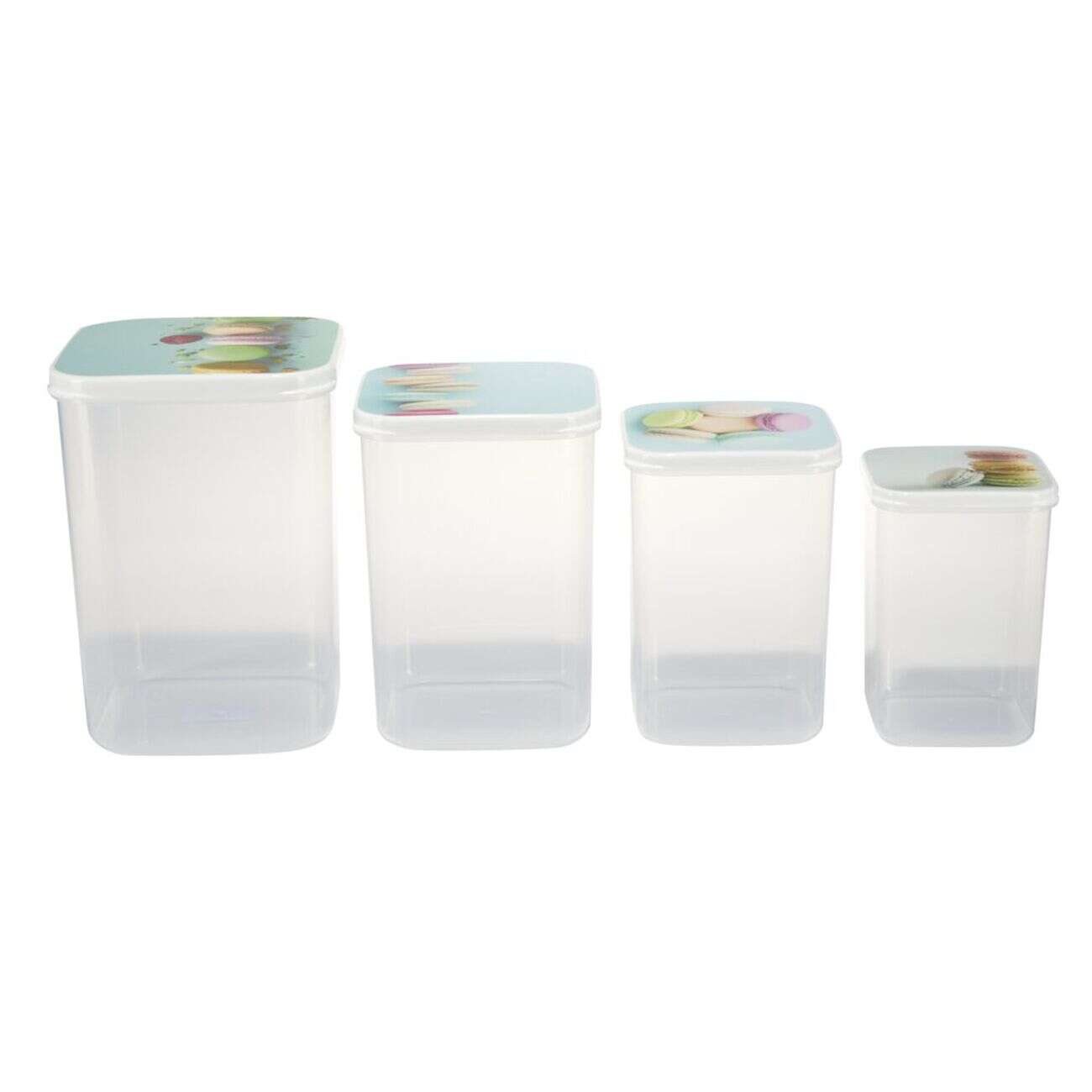 Boîte alimentaire x4 plastique transparent 4 tailles