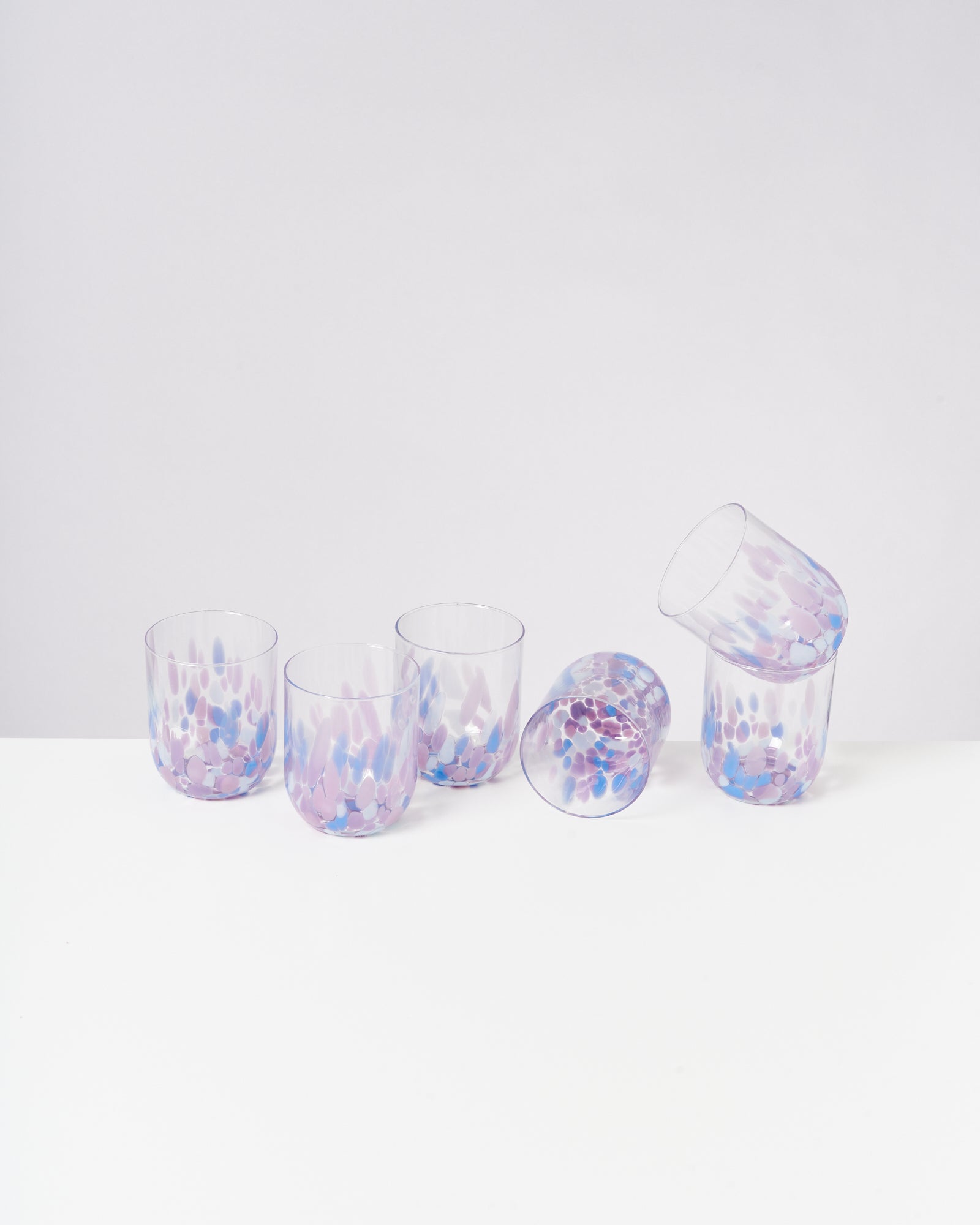 ALEGRIA - LARGE GLASS PURPLE BLUE SET OF 6