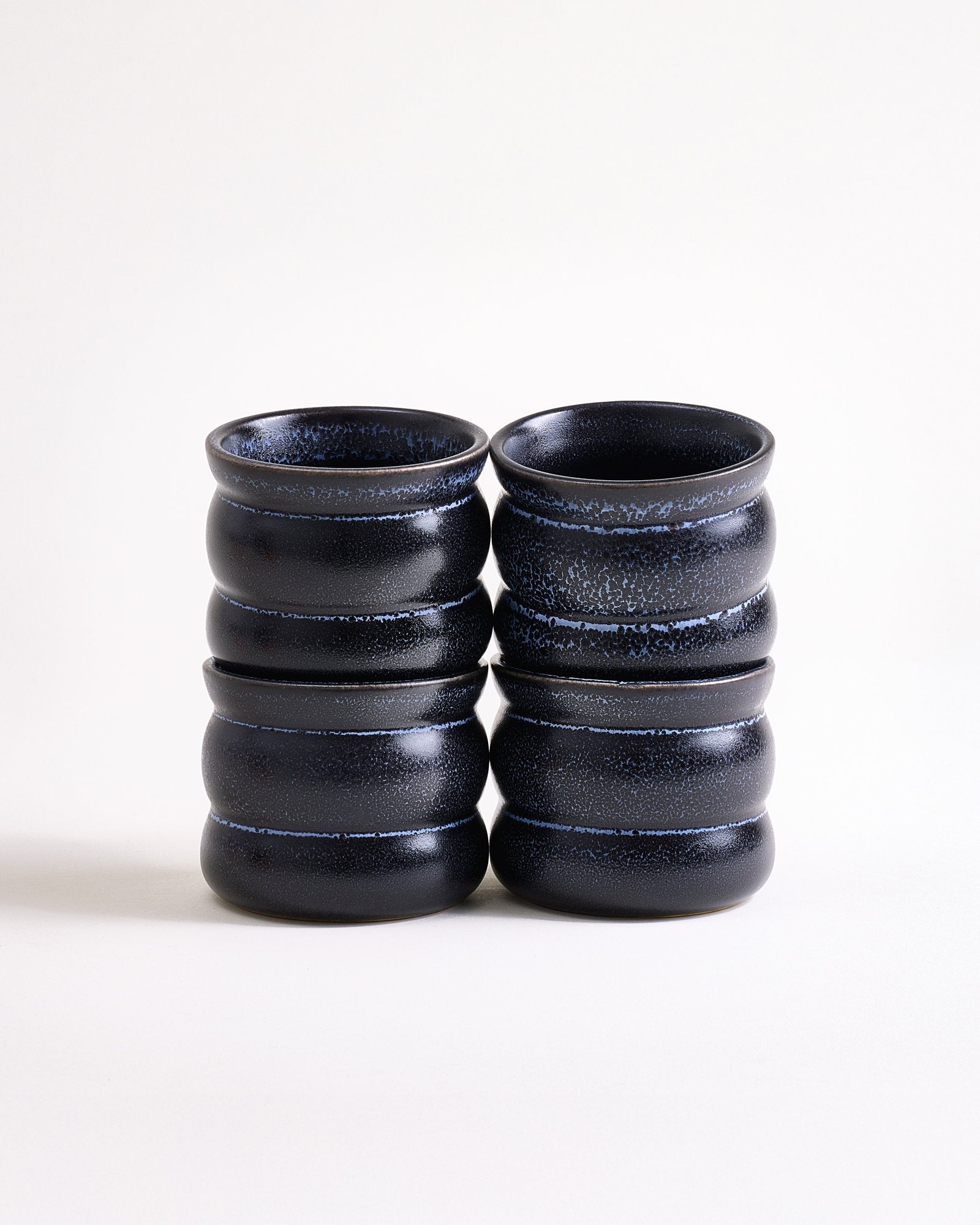 TURMALINA - SMALL CUP BUBBLE BLACK SET OF 4