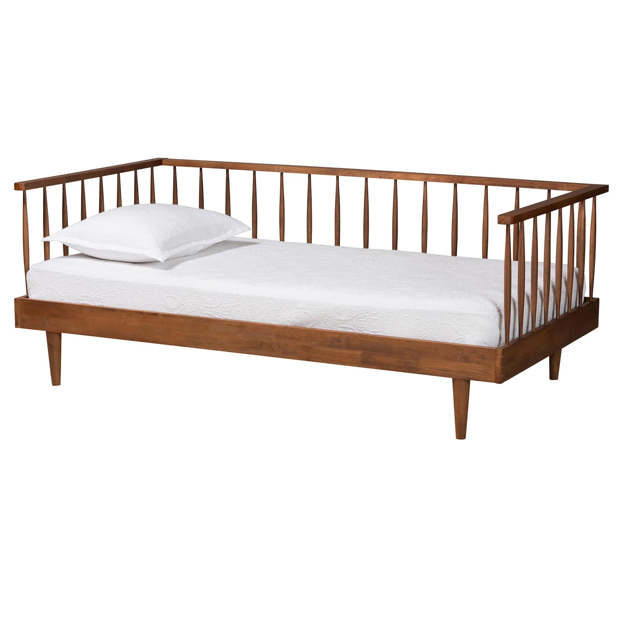 Matilda Mid-Century Modern Ash Walnut Finished Wood Twin Size Daybed - Image 2