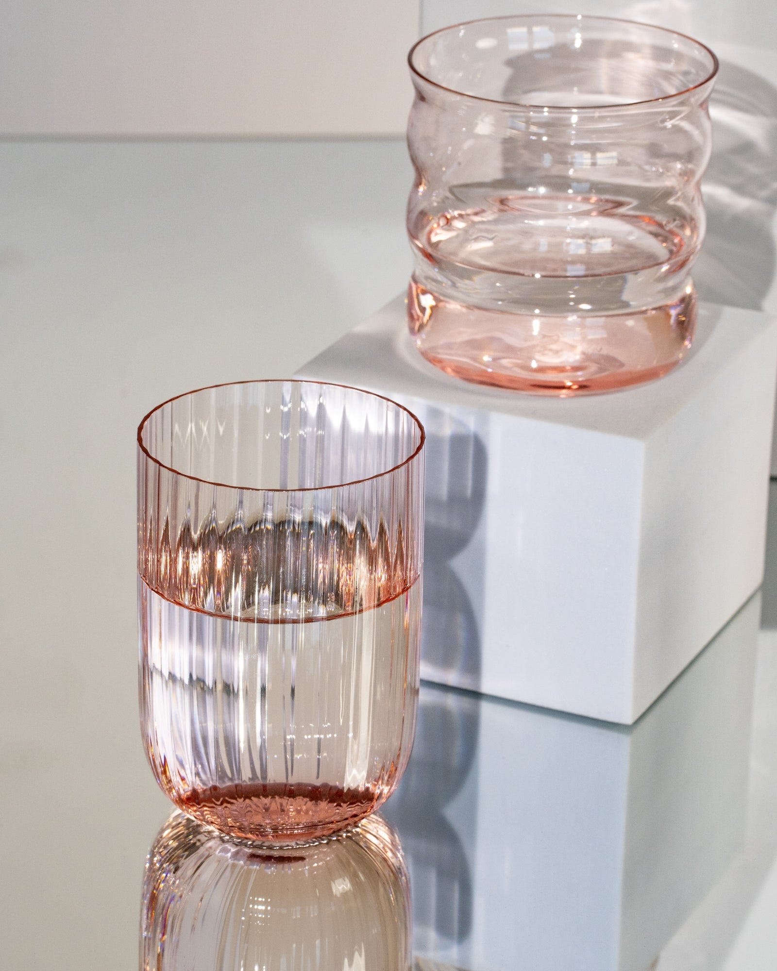 JOIA - SMALL GLASS RIFFLED ROSÉ
