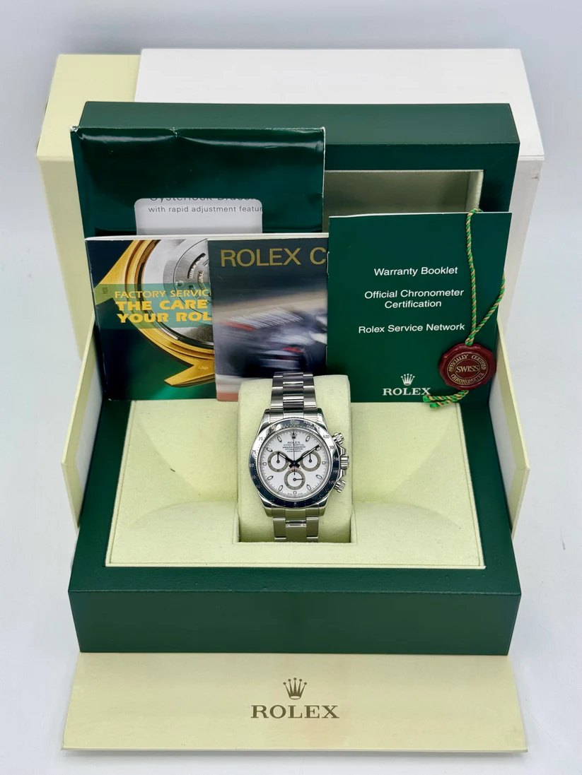 [Super Clone]Rolex Daytona 116520 White Dial Stainless steel Mens Watch
