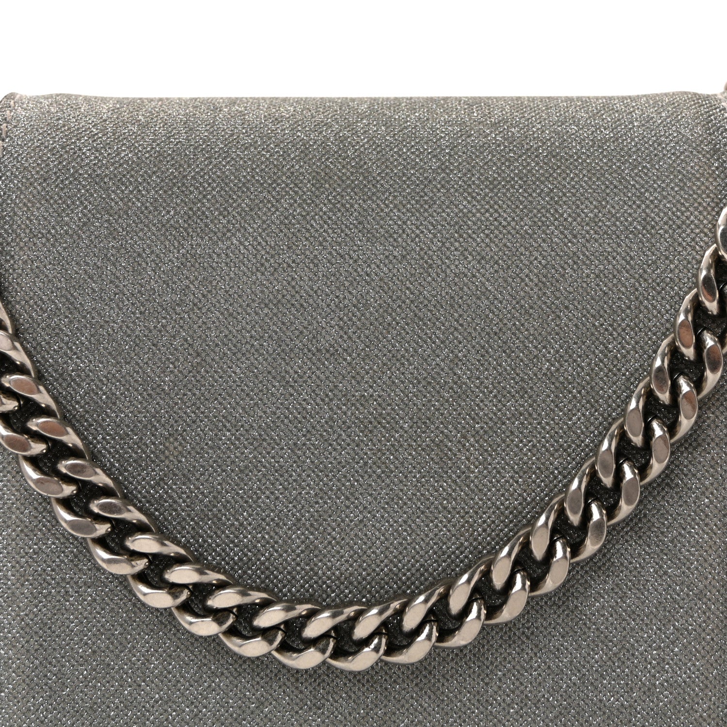 Glitter Fabric Hourglass Chain Bag Grey