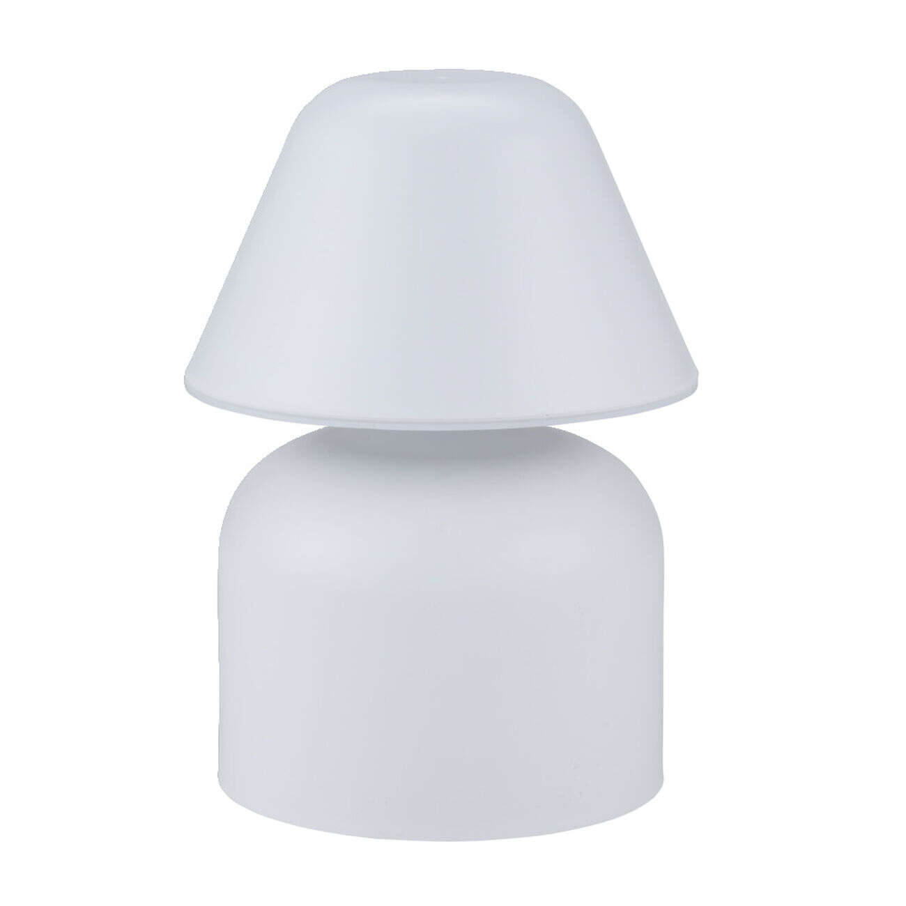 Lampe de table à poser en plastique blanc Ø12xH17cm