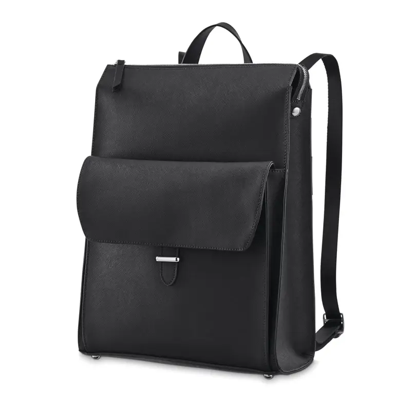 Black Women's Executive Leather Convertible Backpack Laptop Backpacks | 8260-ZOTIL - SAMSONITE OUTLET