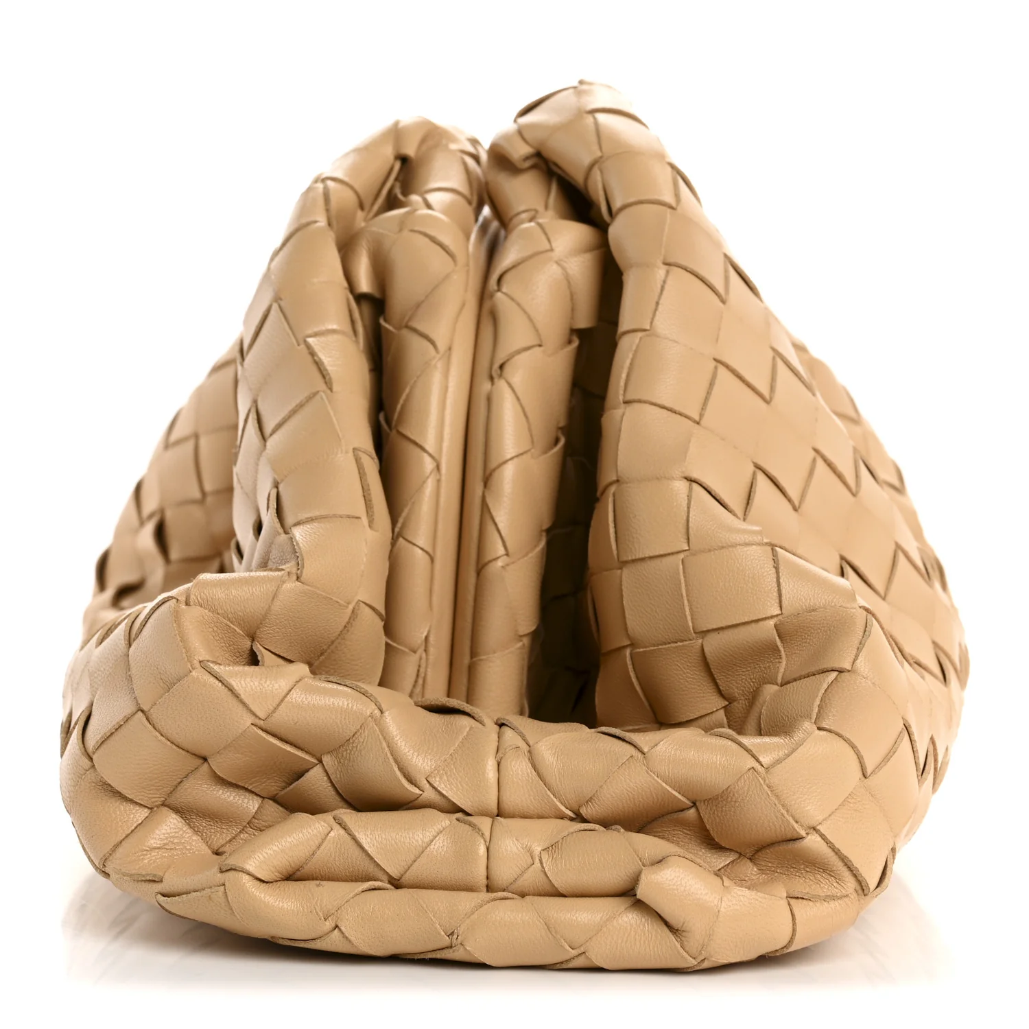 Nappa Maxi Intrecciato The Pouch Oversized Clutch Almond