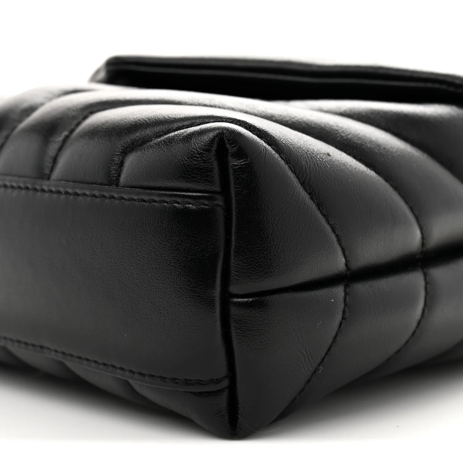 Calfskin Y Quilted Monogram Toy Loulou Crossbody Bag Black