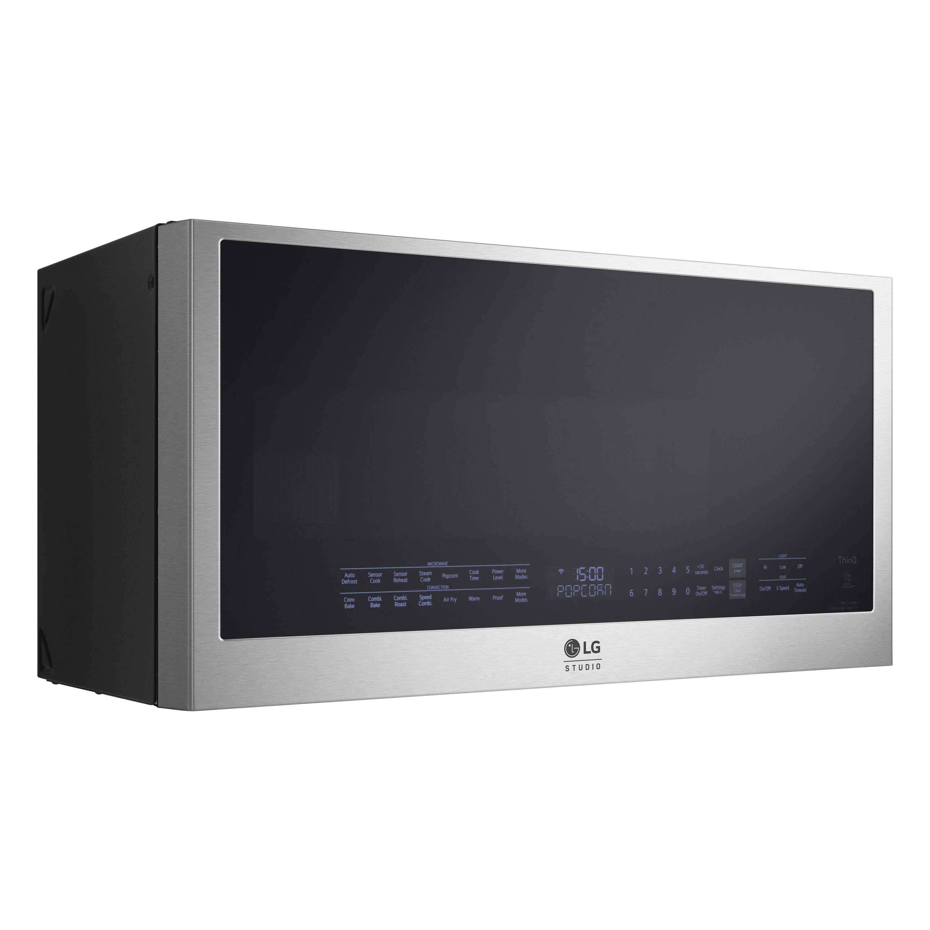 LG - Studio 1.7 Cu. ft. Convection Over-The-Range Microwave with Air Fry - Stainless Steel