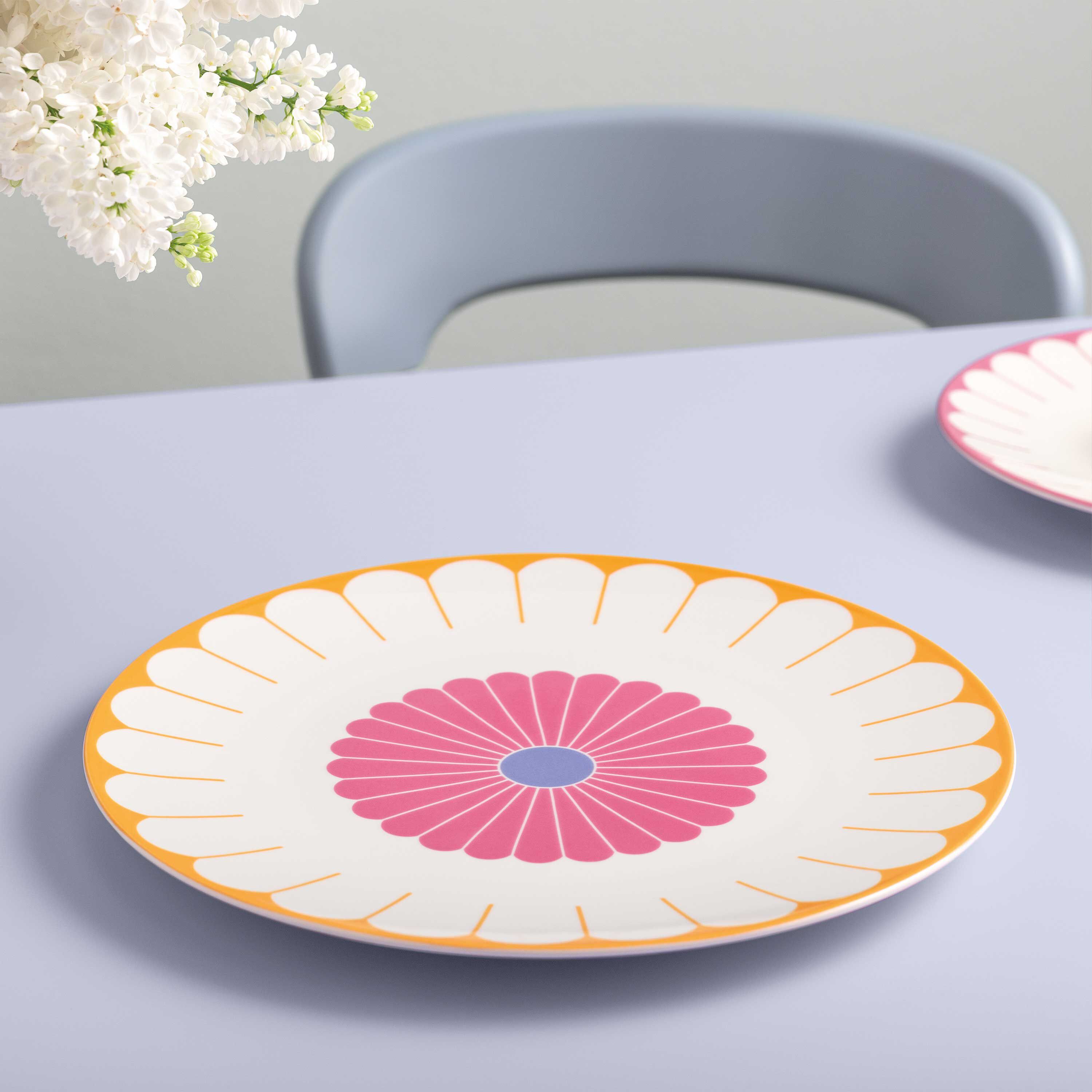 Fleur Serving Platter - Multi-colored, 12.6'', Premium Porcelain