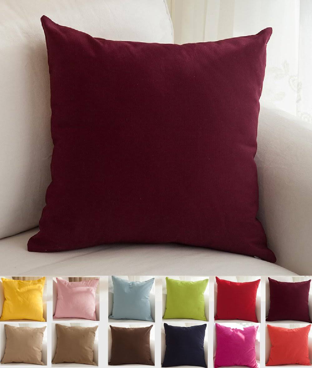 TangDepot Cotton Solid Throw Pillow Covers, 12