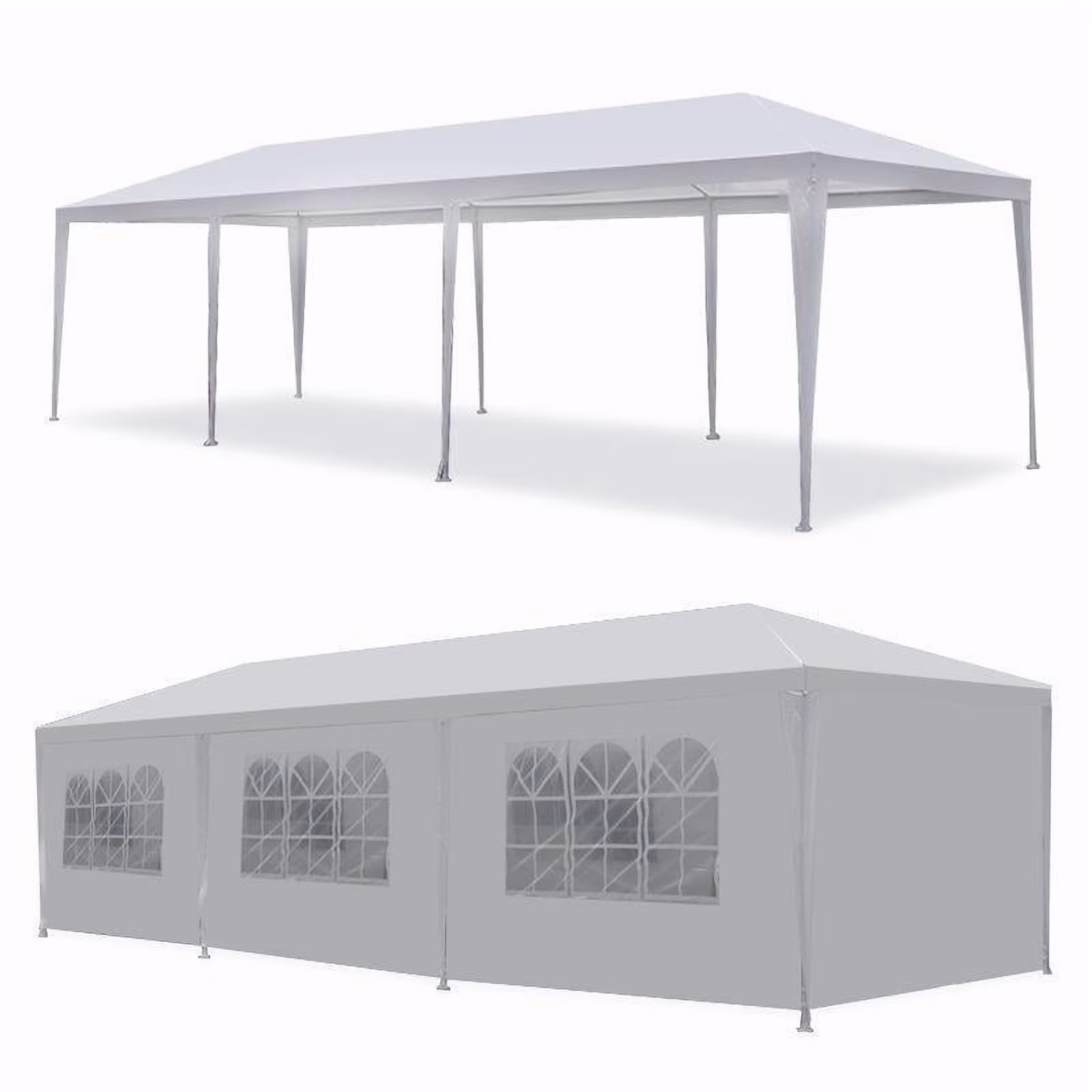 Jadona White 10'x30' Canopy Tent Party Wedding Tent With 8 Removable Walls Garden