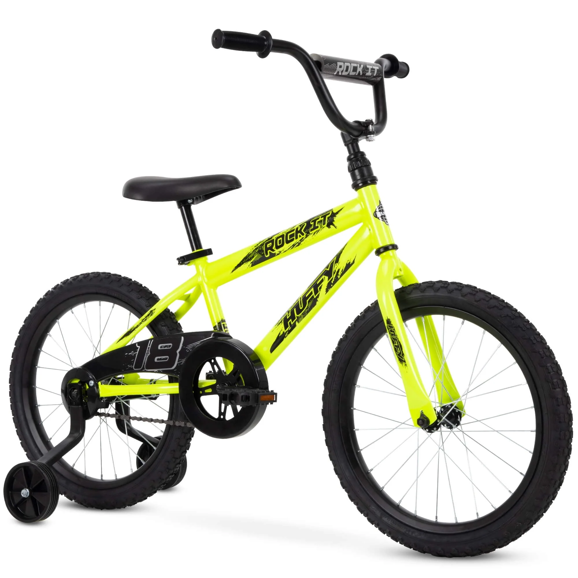 Huffy 18 In. Rock It Kids Bike for Boys Ages 4 and up, Child, Neon Powder Yellow