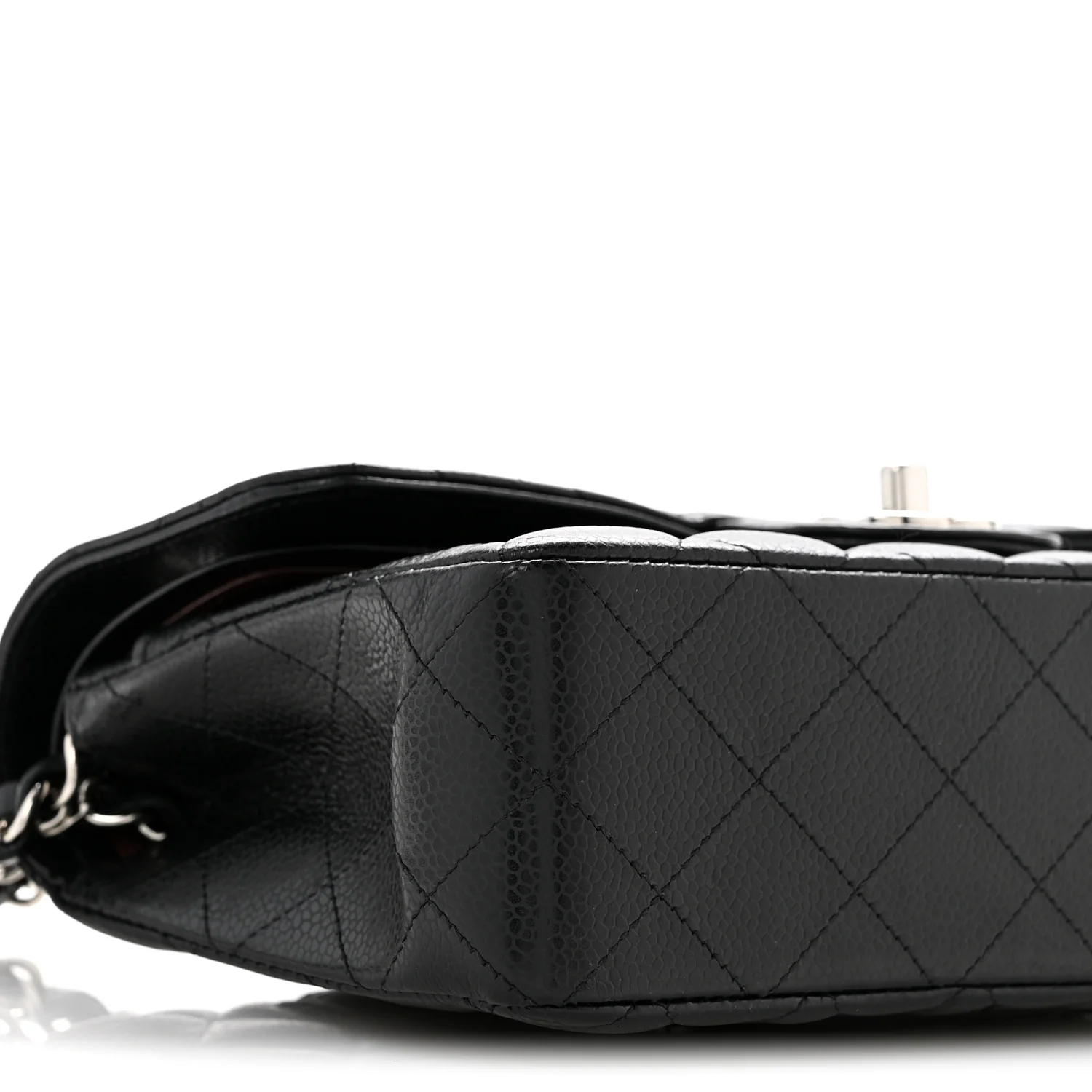 Caviar Quilted Small Double Flap Black