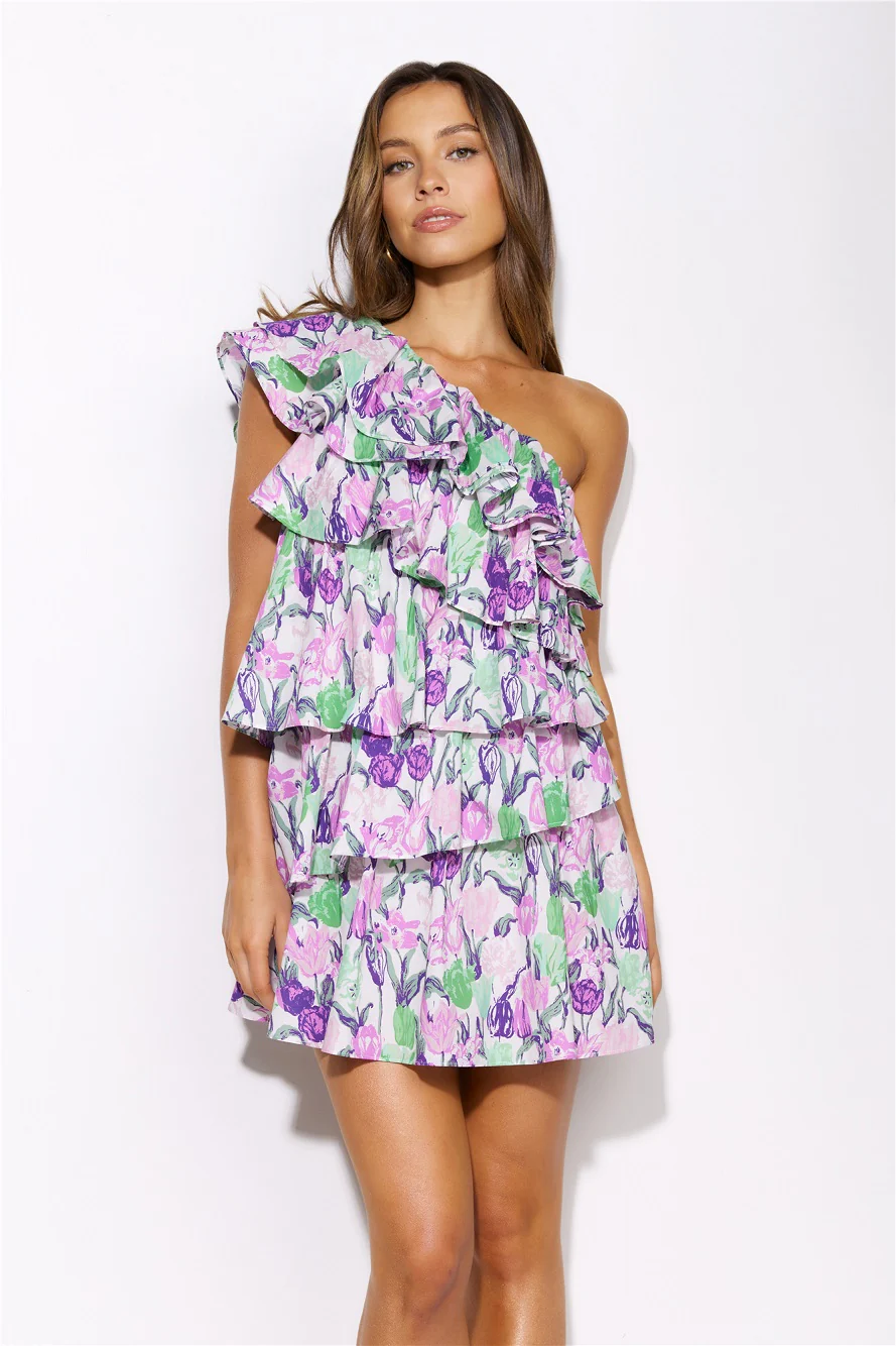 HELLO MOLLY Flower Bloom Mini Dress Purple