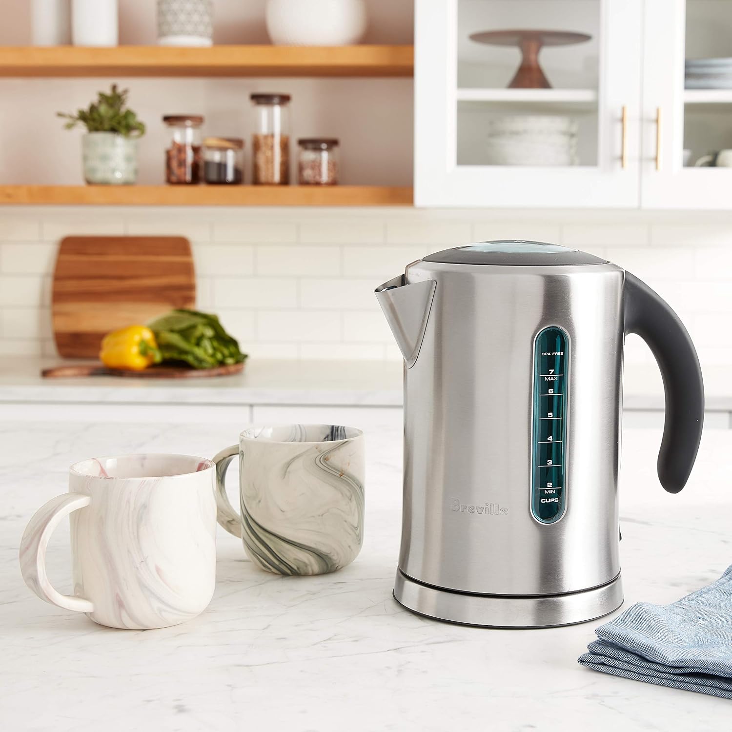 Breville BKE700BSS Soft Top Pure Hot Water Kettle, Brushed Stainless Steel