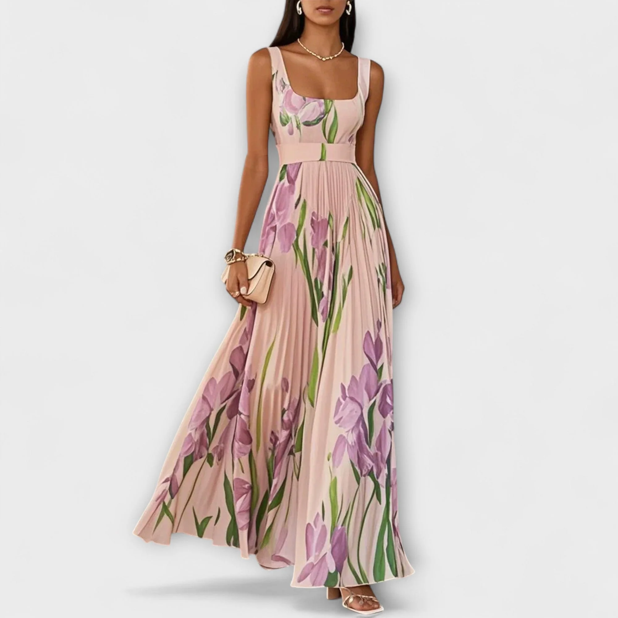 Robe longue fluide en chiffon