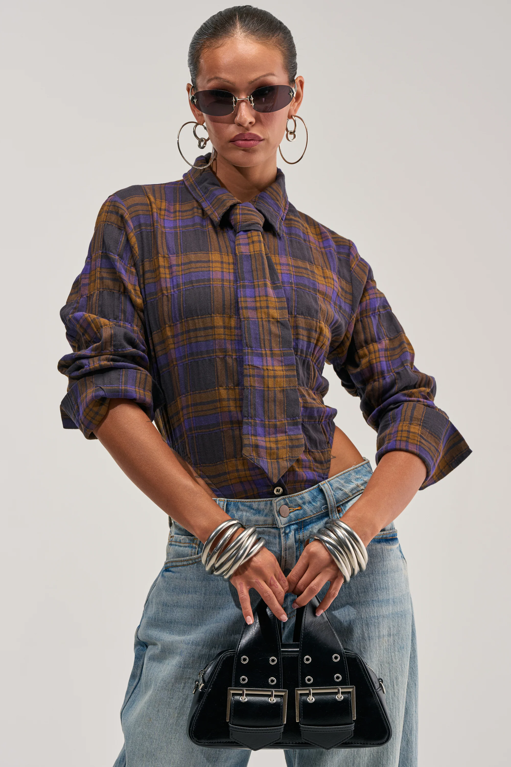 NOW YOU SEE ME PLAID BODYSUIT - Akira Store