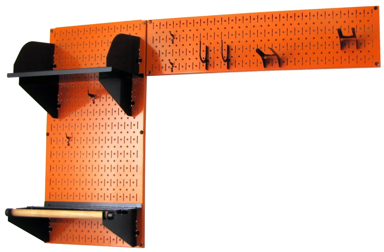 Wall Control Pegboard Garden Tool Board Organizer with Orange Pegboard and Black Accessories